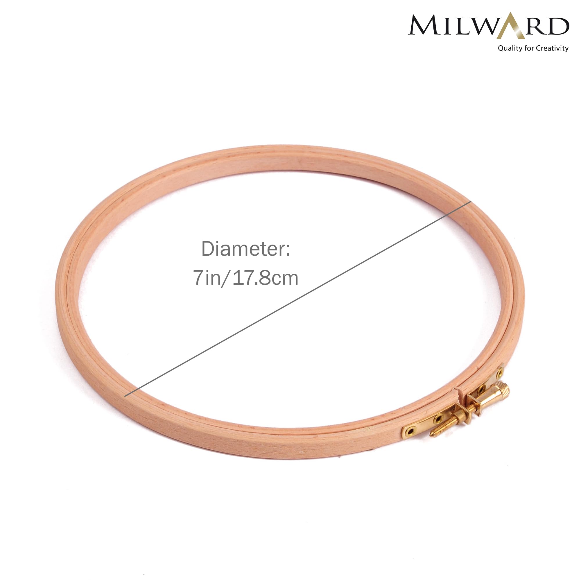 Elbesee Wooden Embroidery Hoop - 7 Inch (17cm) Diameter | Adjustable Metal Screw | Natural Beechwood 3