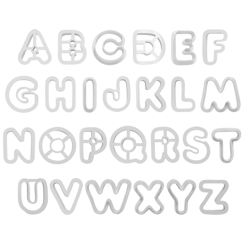 PME Alphabet Cookie Cutters Set of 26 for Sugarcraft and Cake Decorating | ABS Thermoplastic | White 2