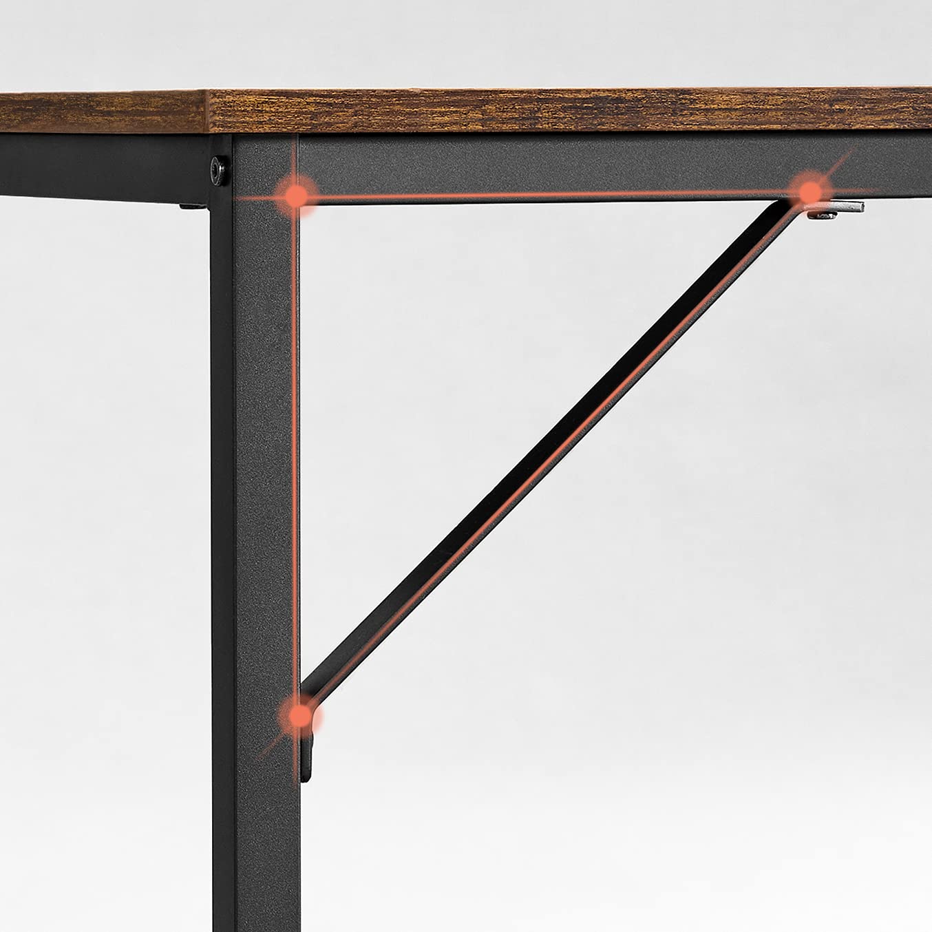 VASAGLE Office Desk Workstation | 80 x 50 cm Compact Size | Industrial Style | Rustic Brown & Black 5