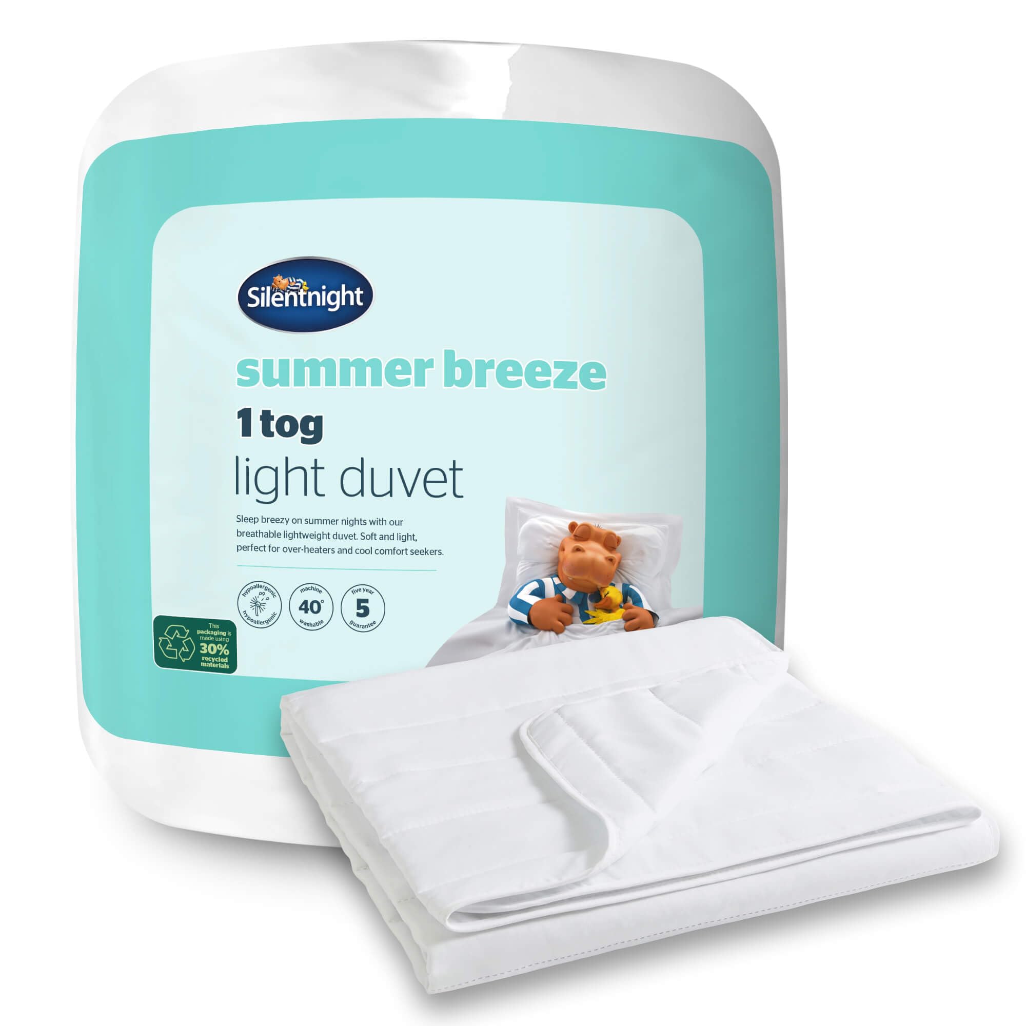 Silentnight Summer Breeze 1.0 Tog Duvet - Lightweight & Hypoallergenic | Double Size 1