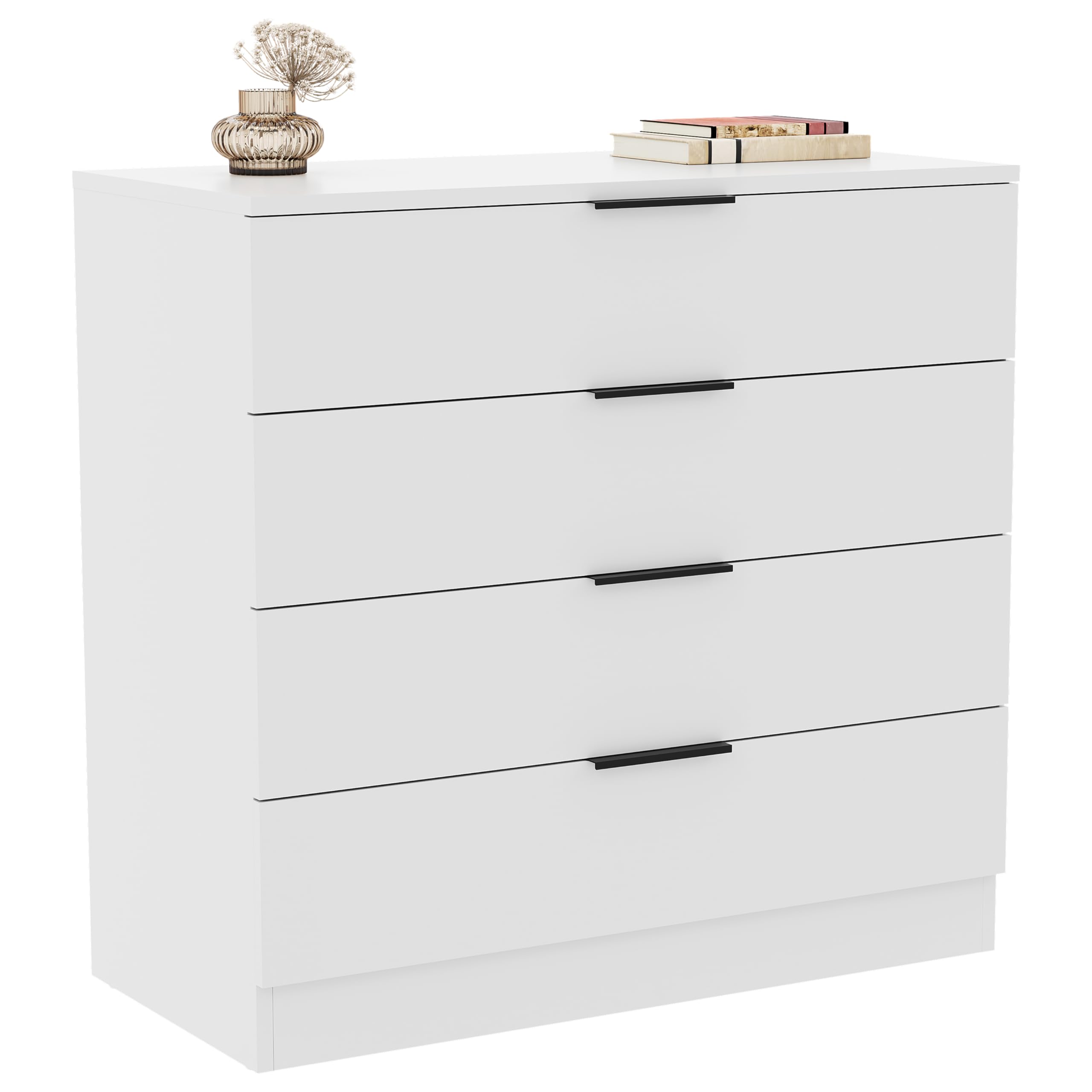 Vida Designs Trega 4 Drawer Chest of Drawers - White | 74H x 66W x 36D cm | Engineered Wood 7