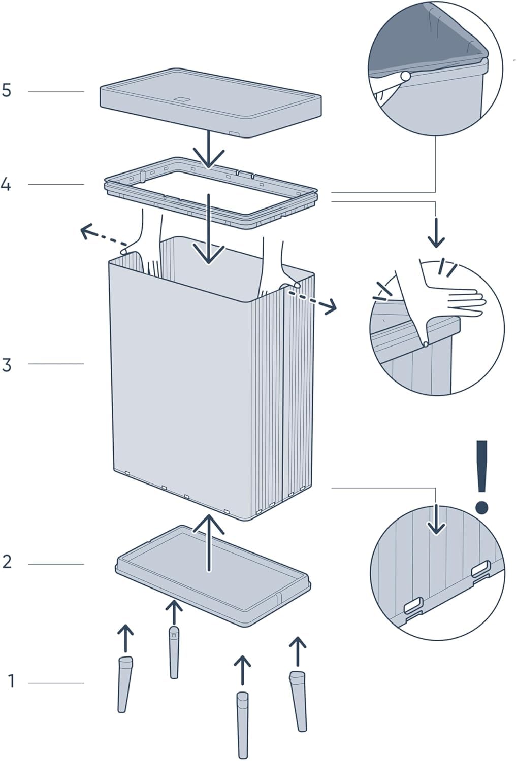 CURVER Verto 54L Waste Bin - Push Lid | Pearl Grey | Recyclable Plastic 10