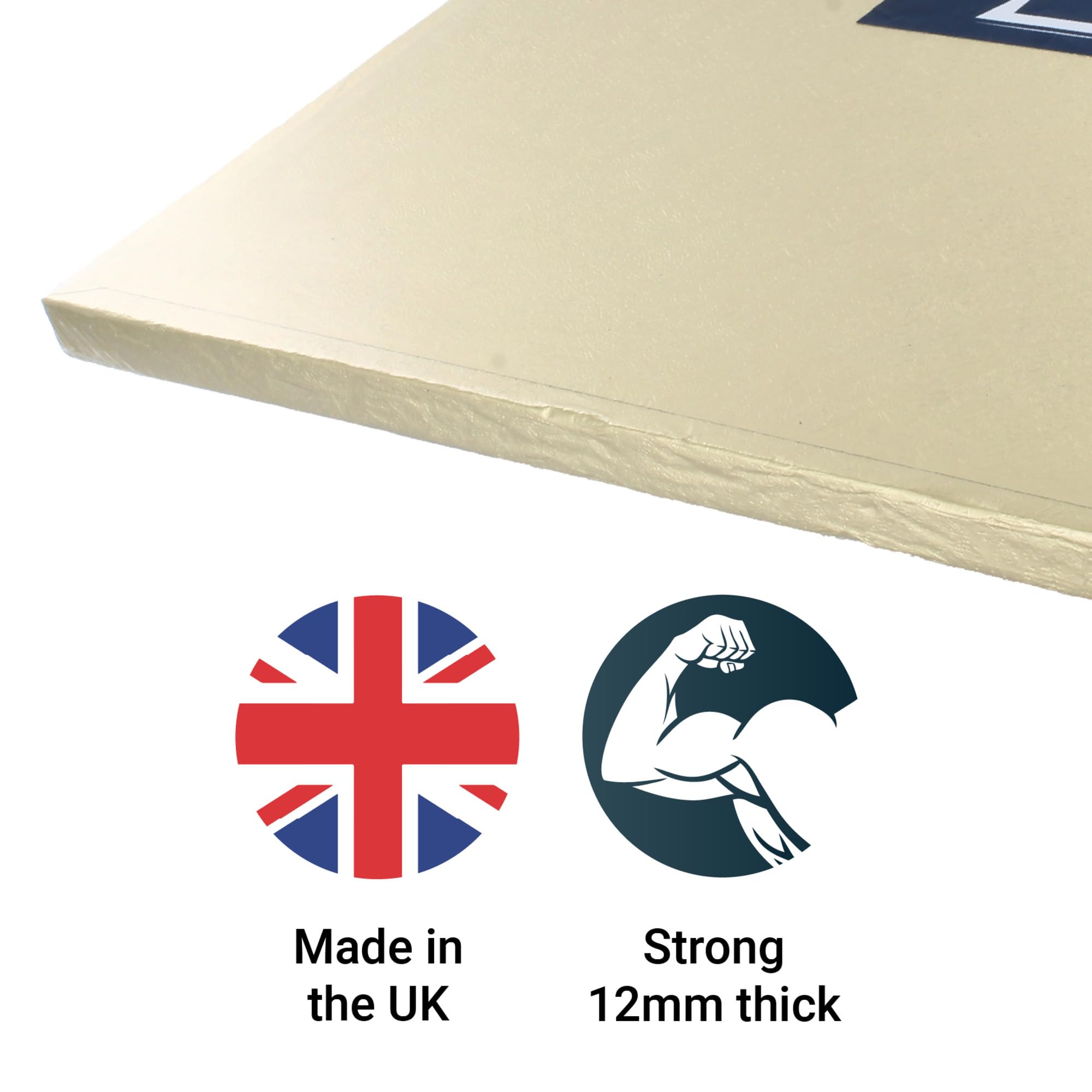 Satinara 12 Inch Square Cake Board - 12mm Thick Pale Gold Foil Drum | Handmade in UK 2