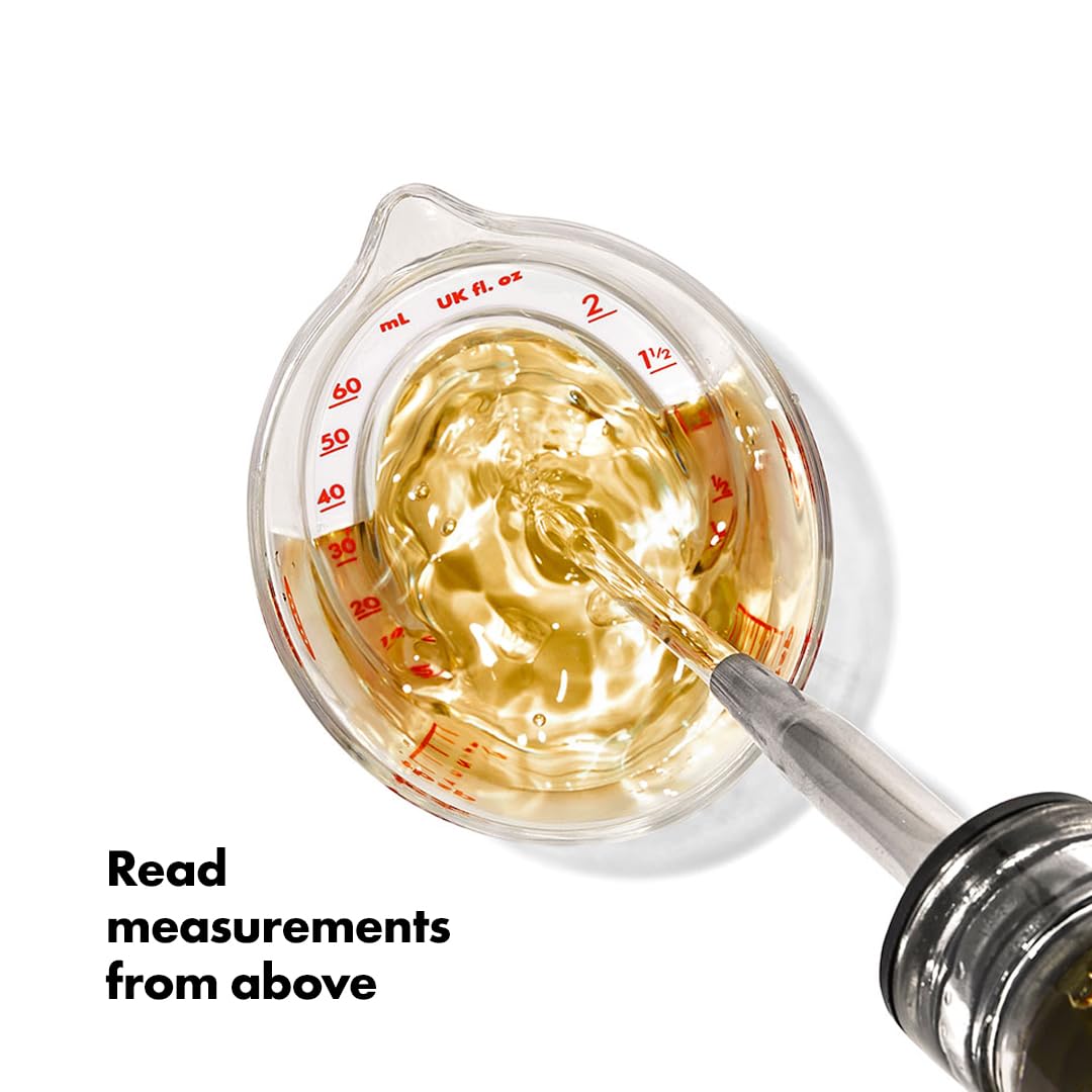 OXO Good Grips 60ml Mini Angled Measuring Jug - Read Measurements From Above | Metric & Imperial Markings 3