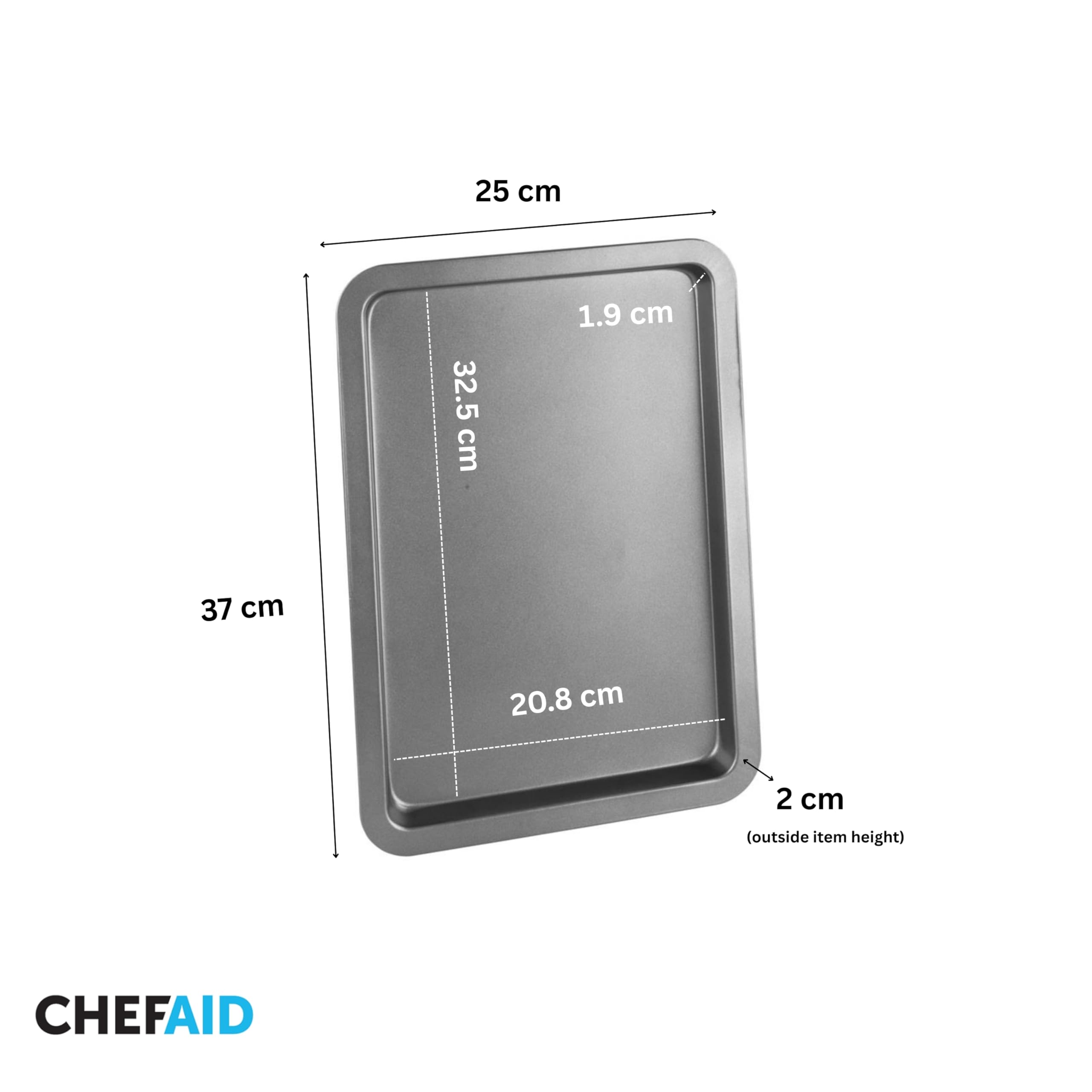 Chef Aid Carbon Steel Baking Tray - Non-Stick | 37 x 25 cm | Fridge/Freezer Safe 2