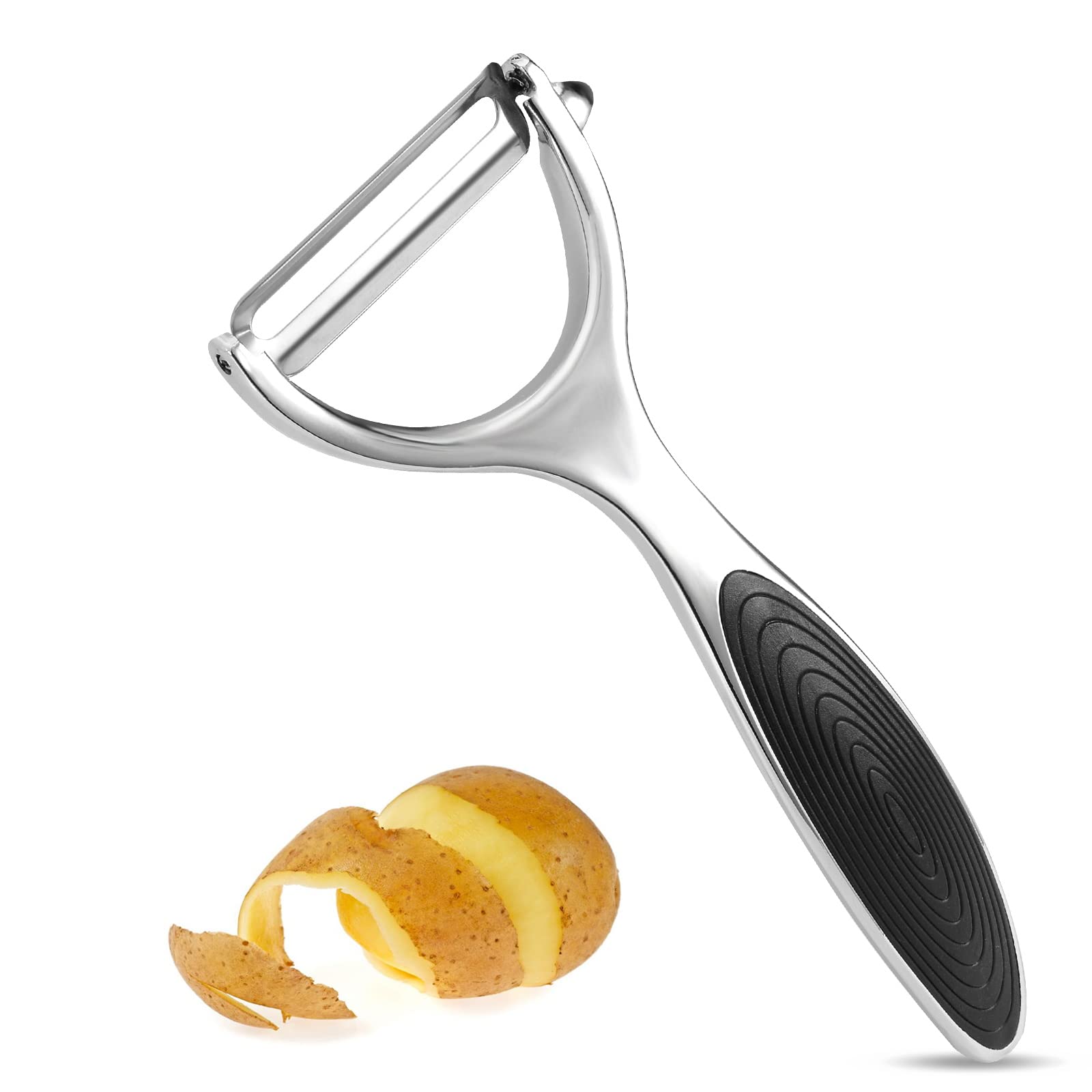 Allinone-Kitchen Stainless Steel Y Peeler - Ultra-Sharp Rotating Blade | Non-Slip Grip | Dig Tool
