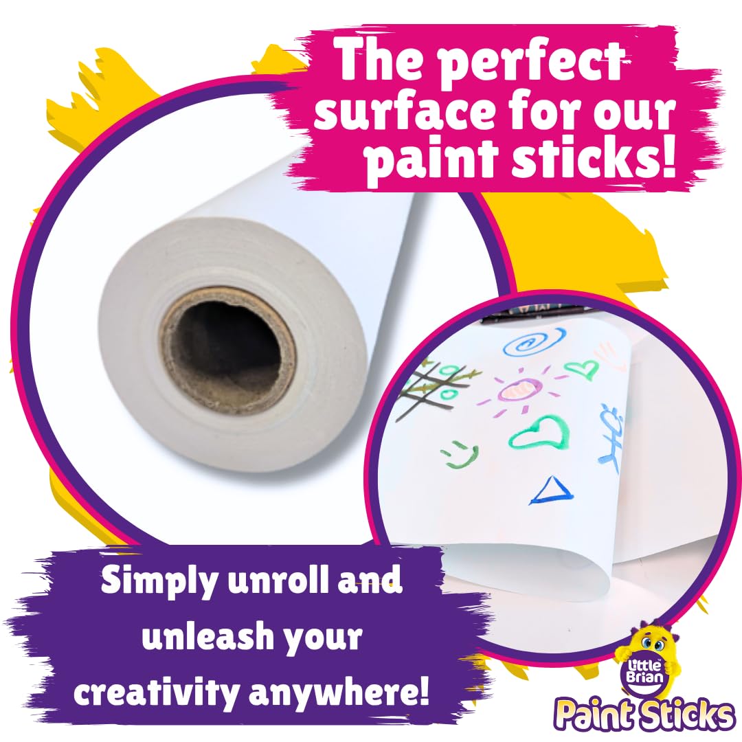 Little Brian Paint Sticks Paper Roll - 15m x 30cm for Travel & Art Activities | 70 GSM 5