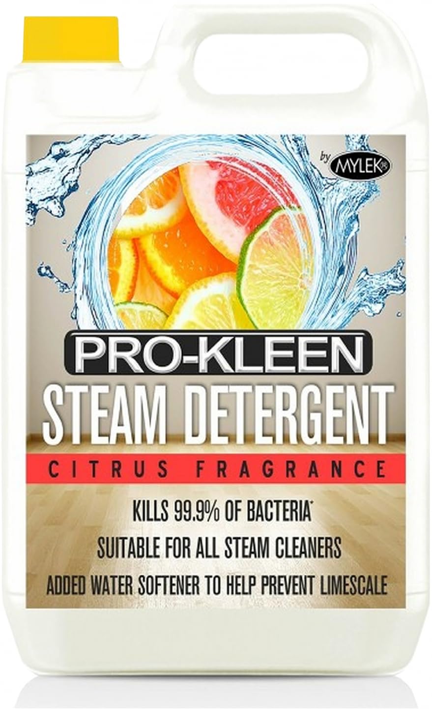 Pro-Kleen Steam Detergent - 5L Citrus Scented Concentrate | Kills 99.9% Bacteria | Limescale Prevention