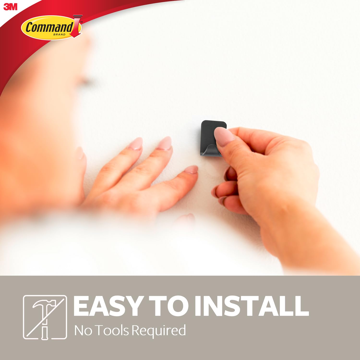 Command Small Metallic Hooks - Damage-Free Hanging | Matt Black | 4 Hooks & 5 Strips 4