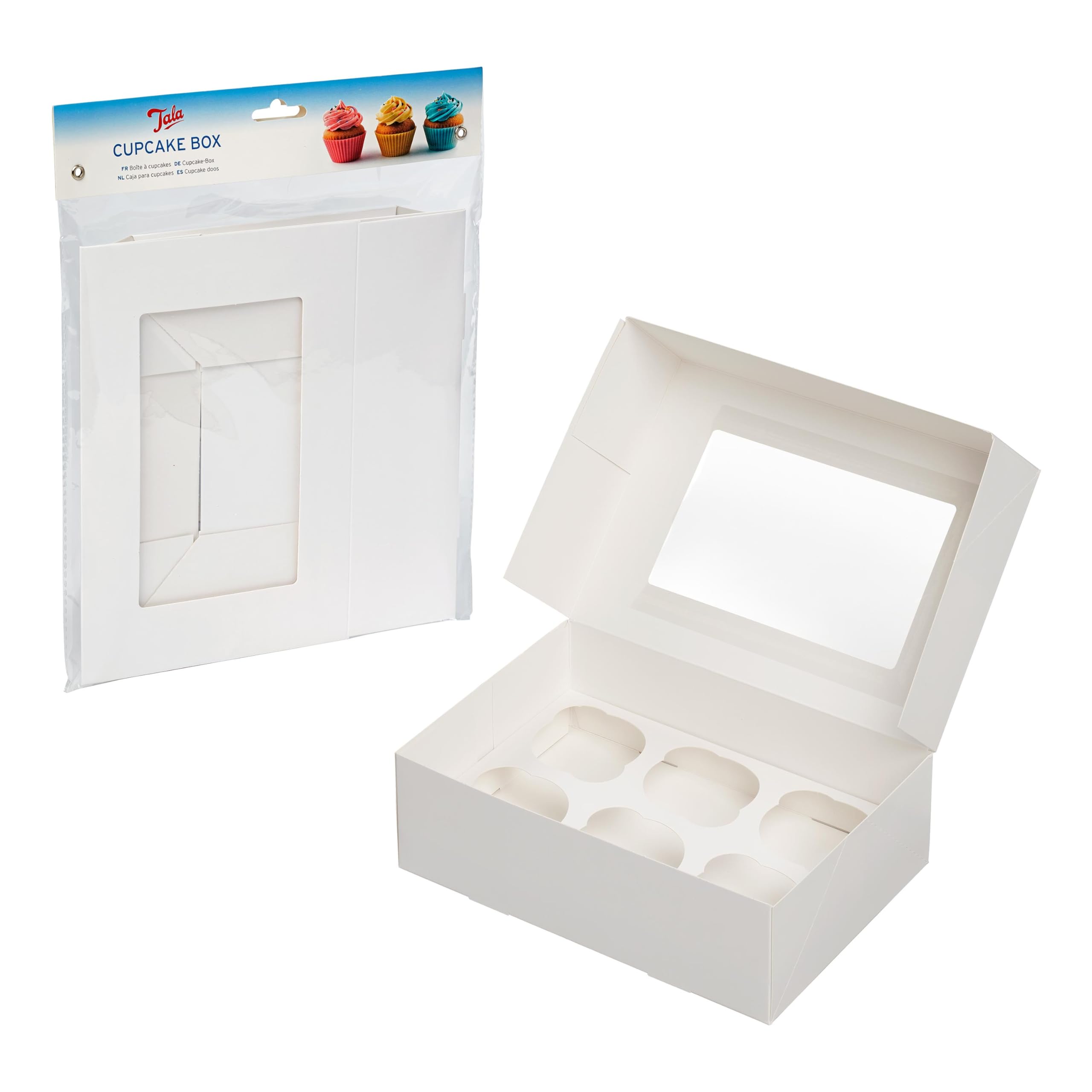 Tala 6-Cupcake Box - White Cardboard Carrier for Storage, Transport, and Display | 240x76x10mm 7