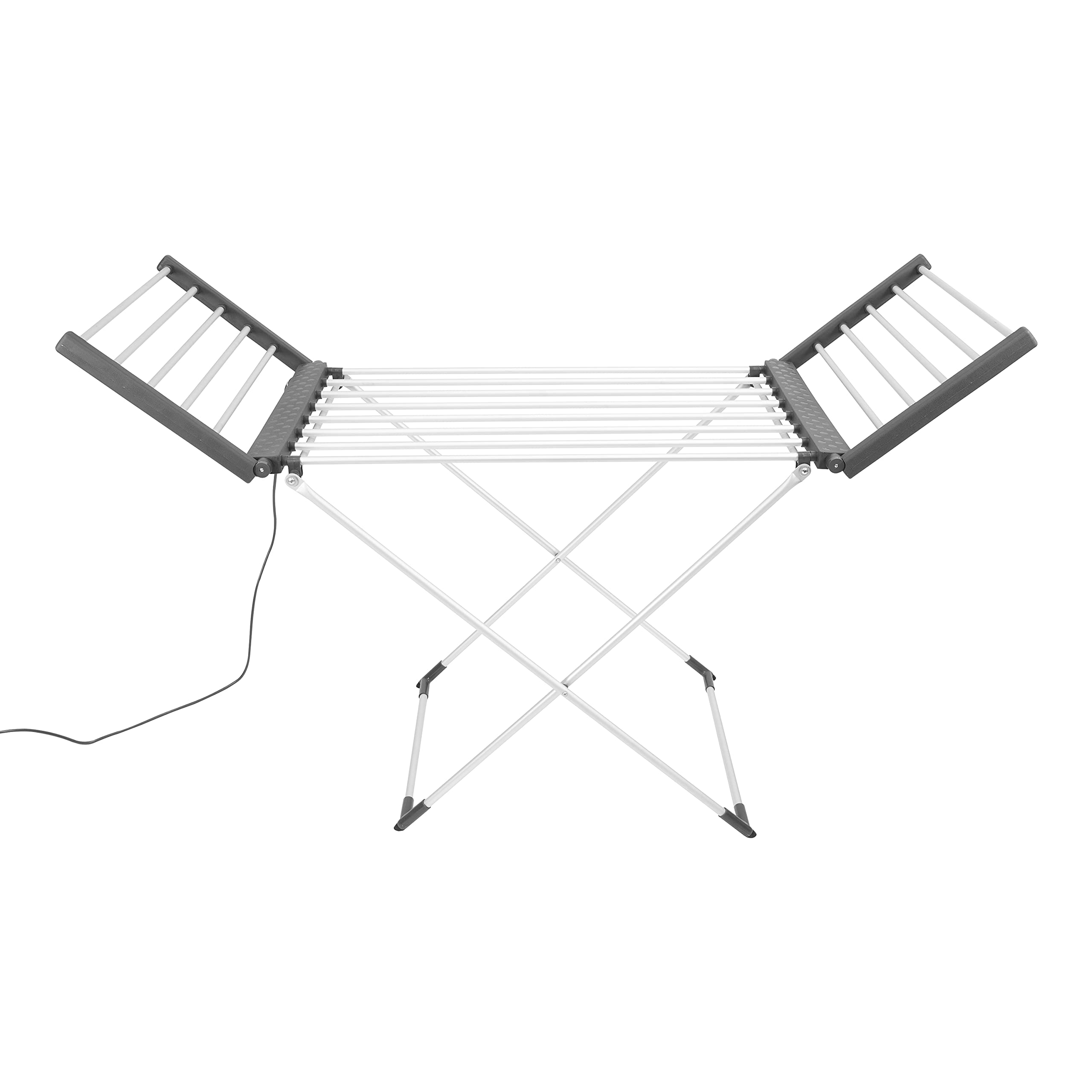 BLACK+DECKER Heated Clothes Airer - 18 Bars, 10kg Capacity, 11.5m Drying Space | Stainless Steel