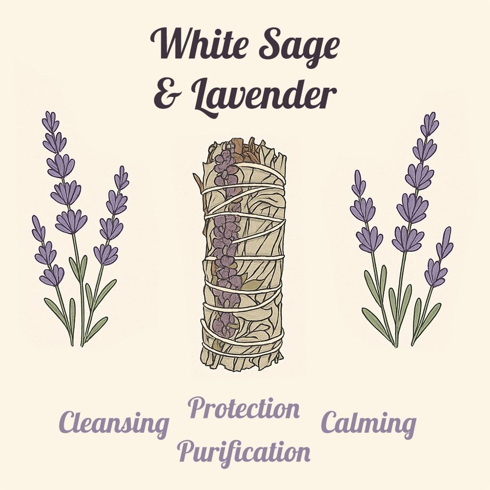 VIE White Sage and Lavender Smudge Stick - Energy Renewal & Purification | Pack of 1 5