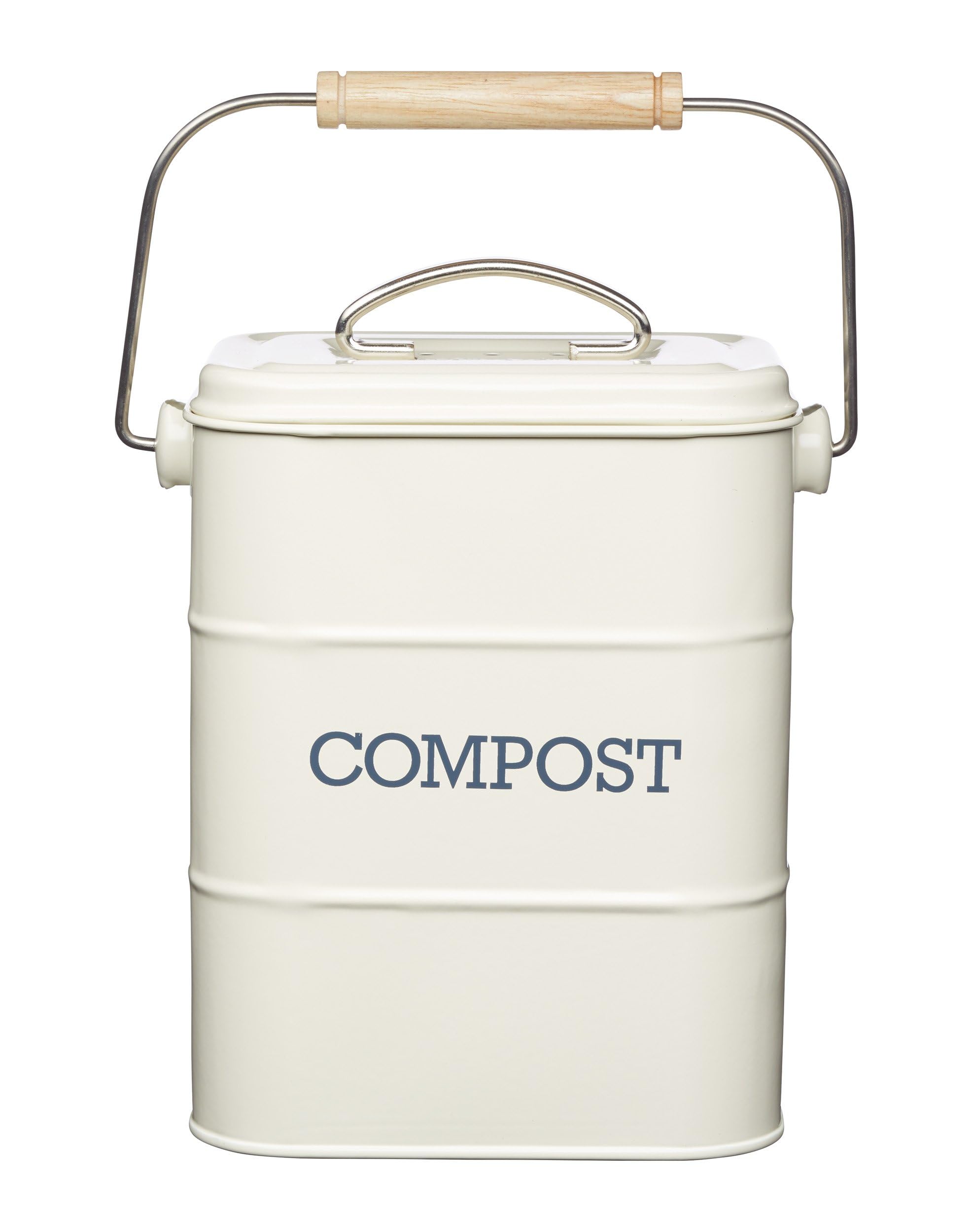 KitchenCraft Living Nostalgia Metal Kitchen Composter - 3L Capacity | Carbon Steel | Cream 1