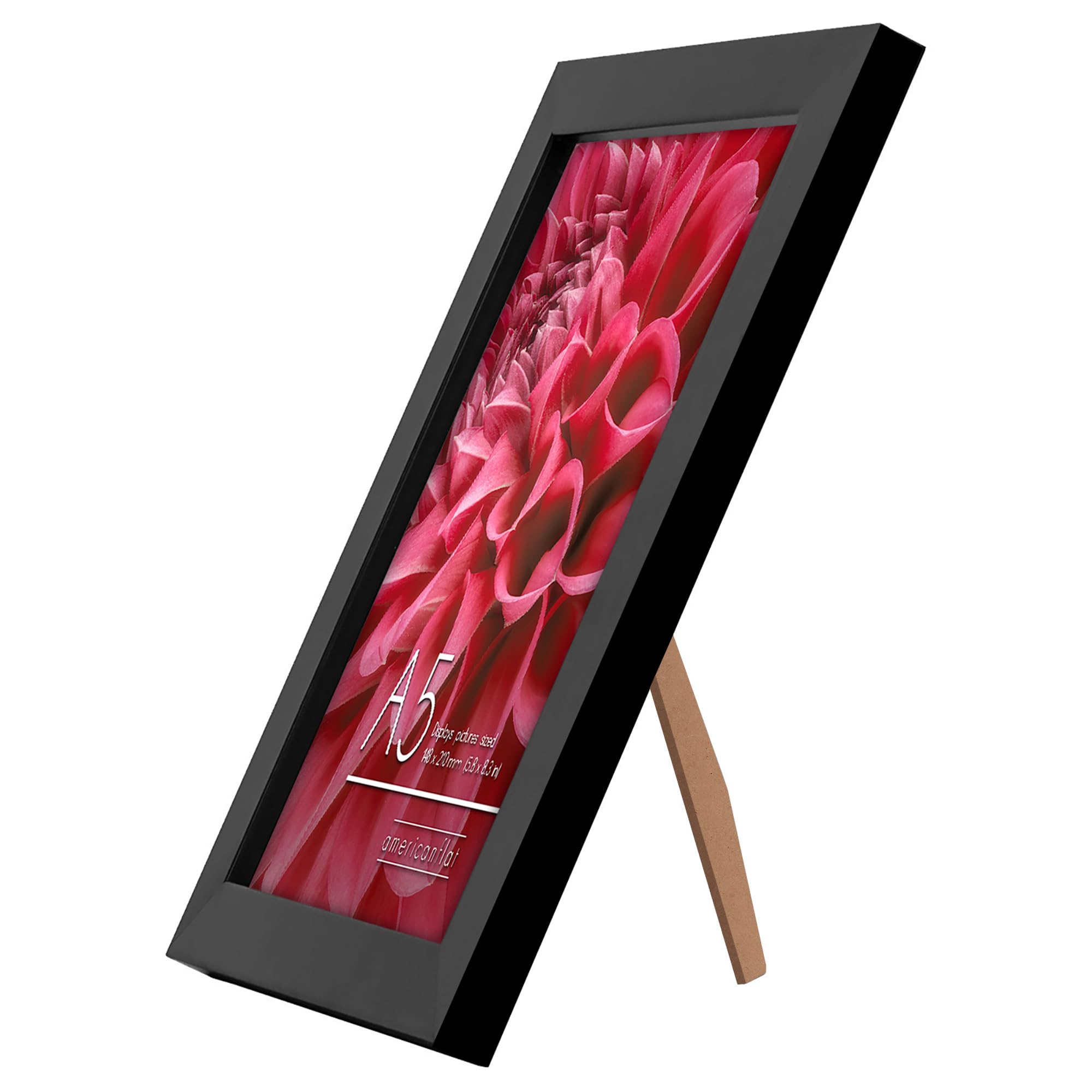 Americanflat A5 Picture Frames in Black - Set of 2 | Engineered Wood | Shatter Resistant Glass | Wall & Tabletop Display 5