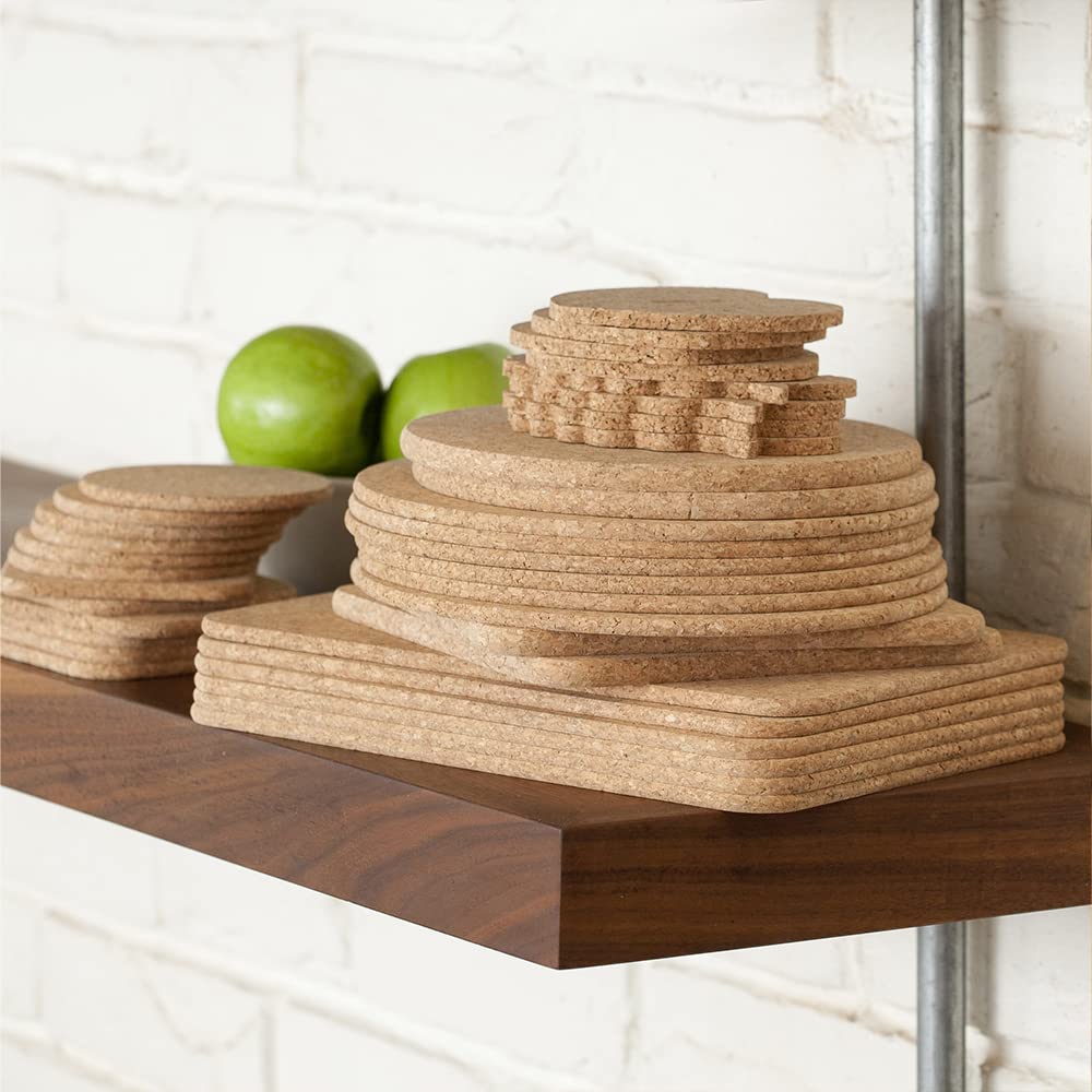 T&G FSC Certified Cork Square Pot Stands/Surface Protectors - Set of 2 | 20 x 20 x 0.9 cm 4