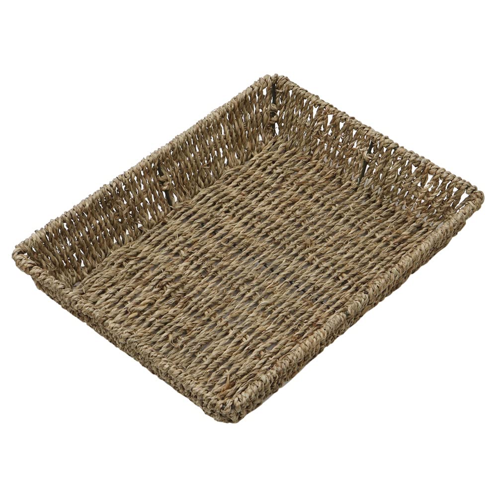 JVL Seagrass Rectangular Serving Tray - Durable Woven Design | 33 x 25 cm | Neutral Tones 2