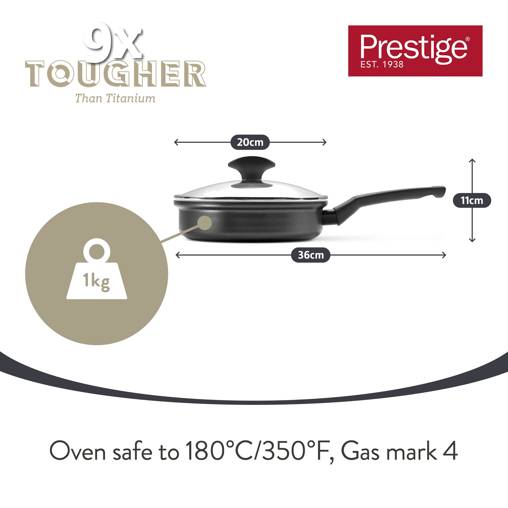 Prestige Egg Poacher Pan - 20cm Induction Frying Pan with 4 Non Stick Inserts | Dishwasher Safe 6