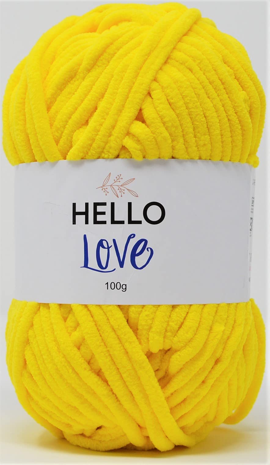 Hello Love Yarn - Super Bulky Polyester Chenille | 100g Ball | School Yellow 1