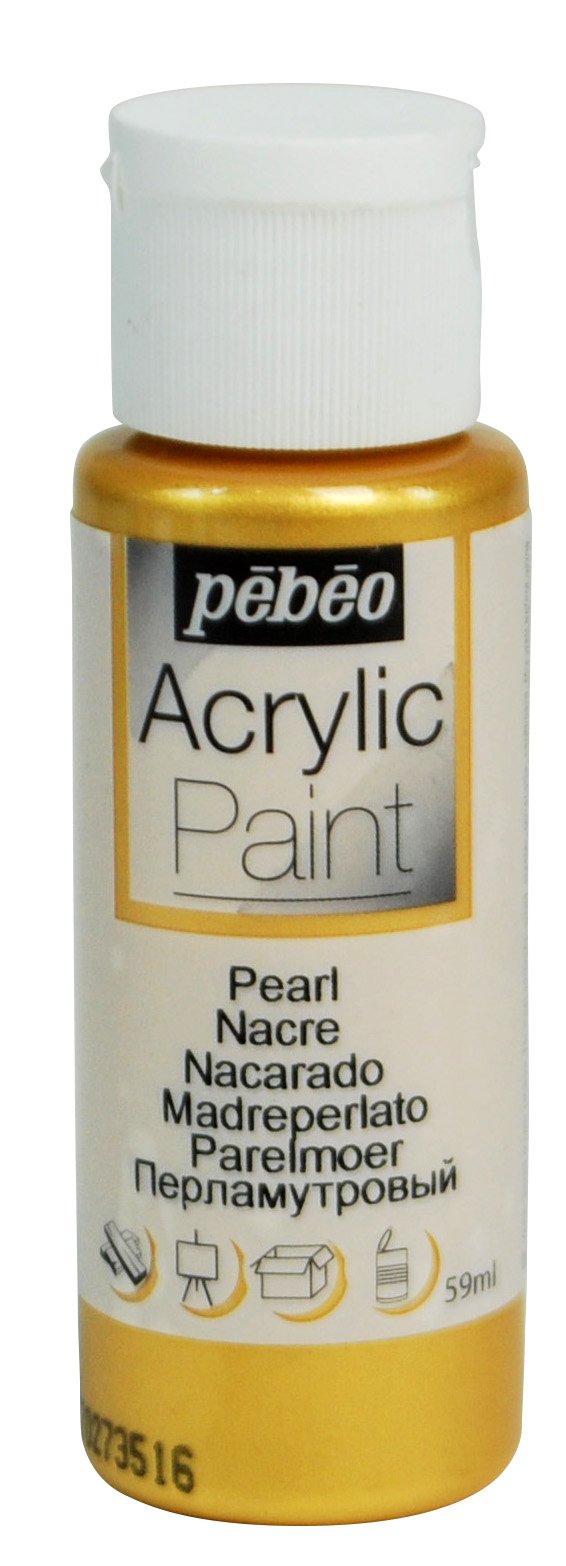 PEBEO Acrylic Paint - Gold Pearl Fluid & Opaque | 59ML | Permanent on Wood, Paper & Canvas 2