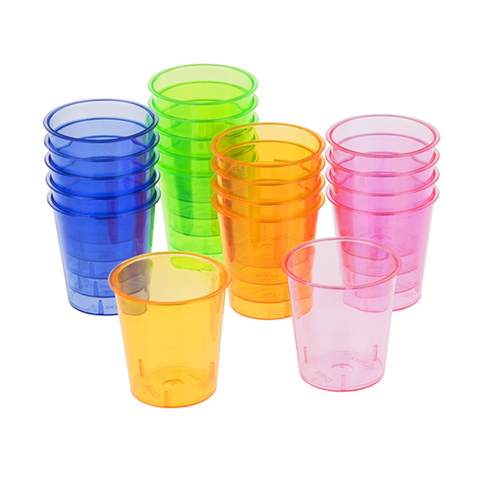 Chef Aid Plastic Shot Glasses - Pack of 20 | Multi-Colour | Break Resistant | 4cm Diameter 2