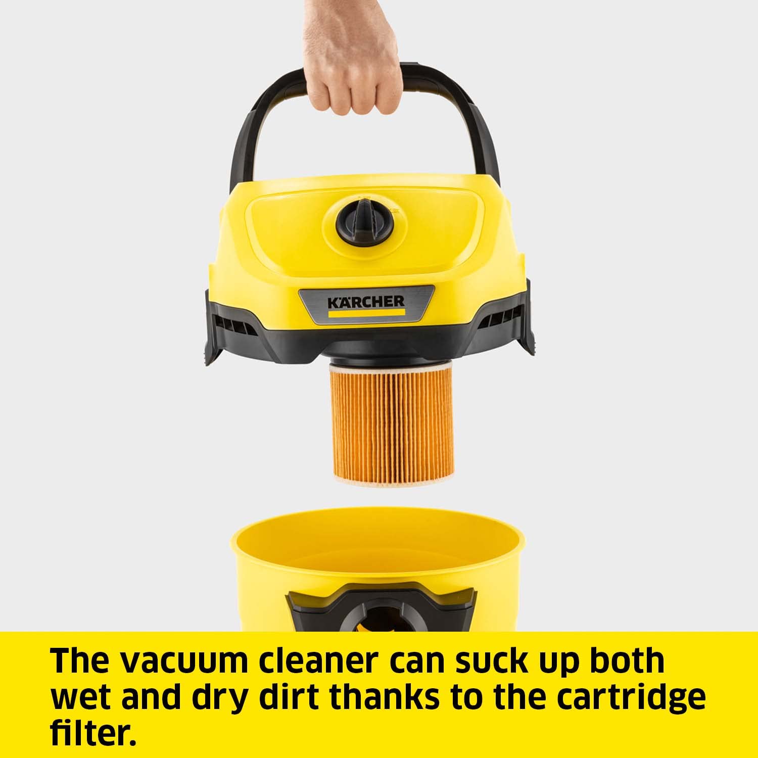 Kärcher WD 3 Wet & Dry Vacuum Cleaner - 1000W Power | 17L Capacity | Wet/Dry Function 2