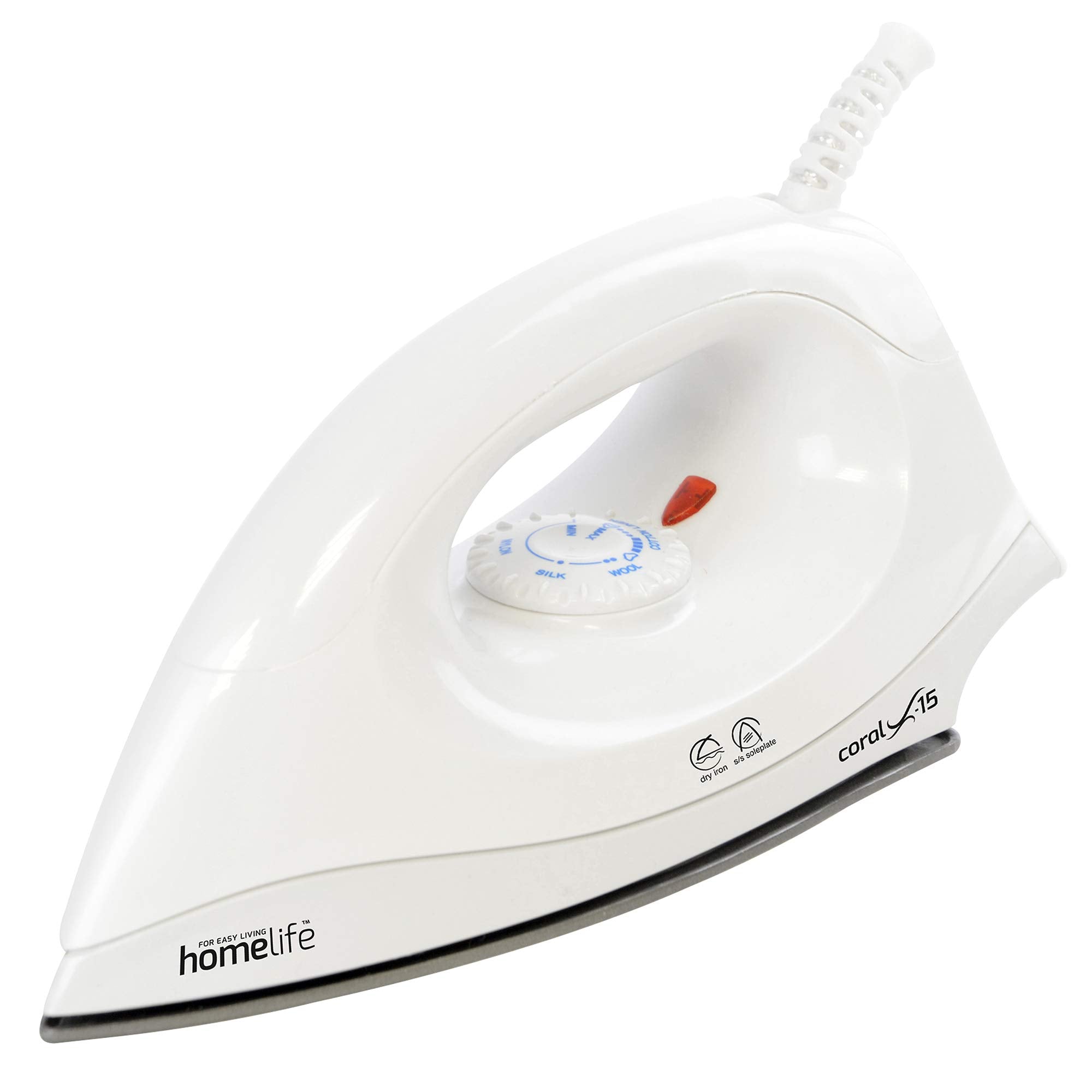 homelife for easy living Coral X-15 Dry Iron - 1200W Power | Non-Stick Soleplate | Variable Temperature 1