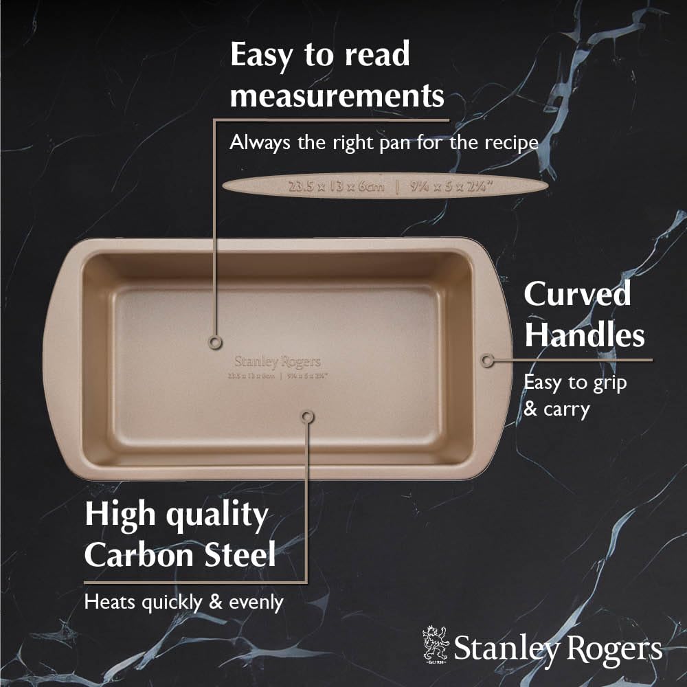 Stanley Rogers Ceramabake Healthy Non-Stick Ceramic Medium Loaf Pan | 23.5x13x6cm | Carbon Steel 3