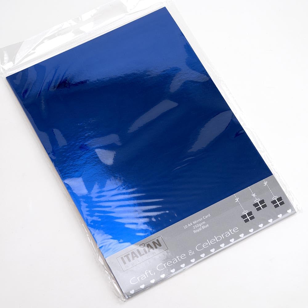 Italian Options Mirror Card Stock - 250GSM, A4 Size, Royal Blue | 10 Sheets 1