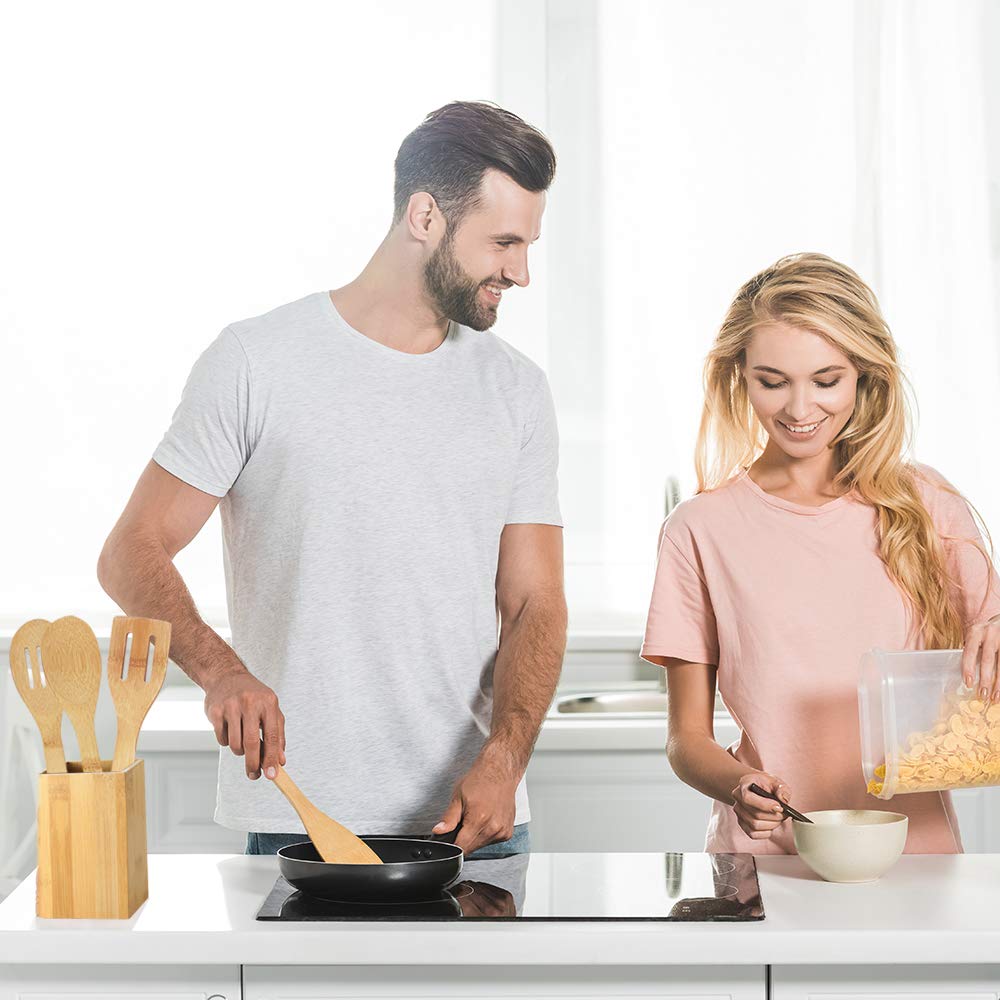 joeji's Kitchen Wooden Cooking Spoons Set of 4 - Natural Bamboo Utensils | Dishwasher Safe 6