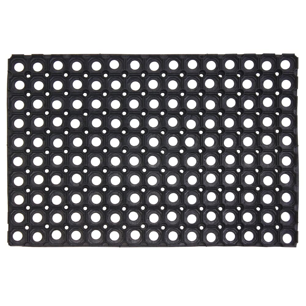 JVL Heavy Duty Rubber Ring Doormat - 40 x 60 cm Outdoor Entrance Scraper Mat 3