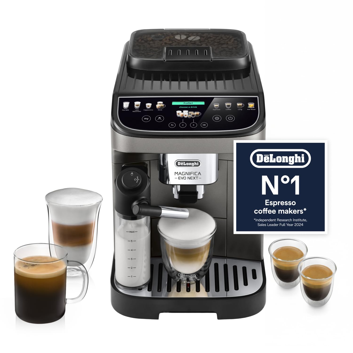 De'Longhi Magnifica Evo Next ECAM312.80.TB Bean-to-Cup Coffee Machine | Automatic Milk Frother | 13 Drinks