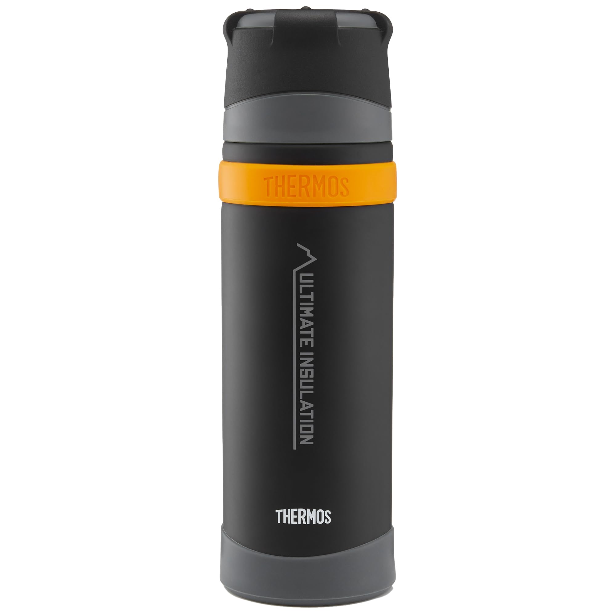 Thermos Matt Black Ultimate Flask - 500ml Insulated Stainless Steel Thermal Coffee Cup | 24hr Hot/Cold