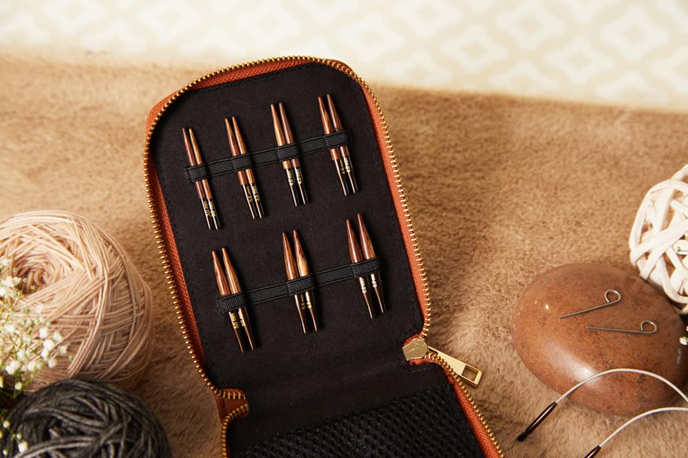 KnitPro Ginger Mini Interchangeable Knitting Needle Set - 7 Pairs, 5cm Tips, 25cm Cable Length 2