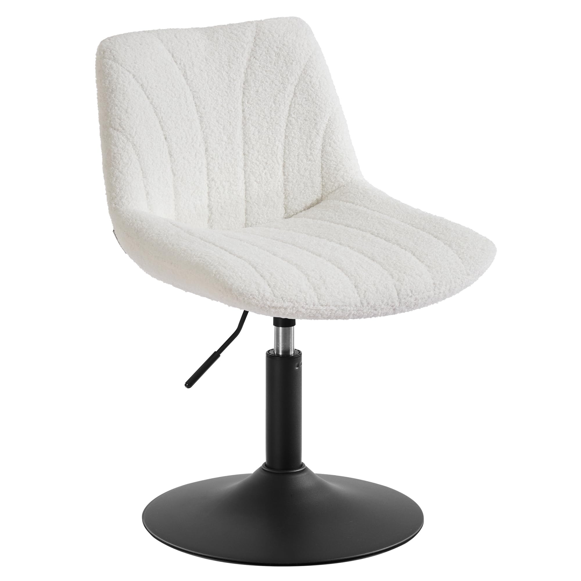 VASAGLE Adjustable Height Bar Stool with Backrest | Sherpa Fabric | Cloud White 3