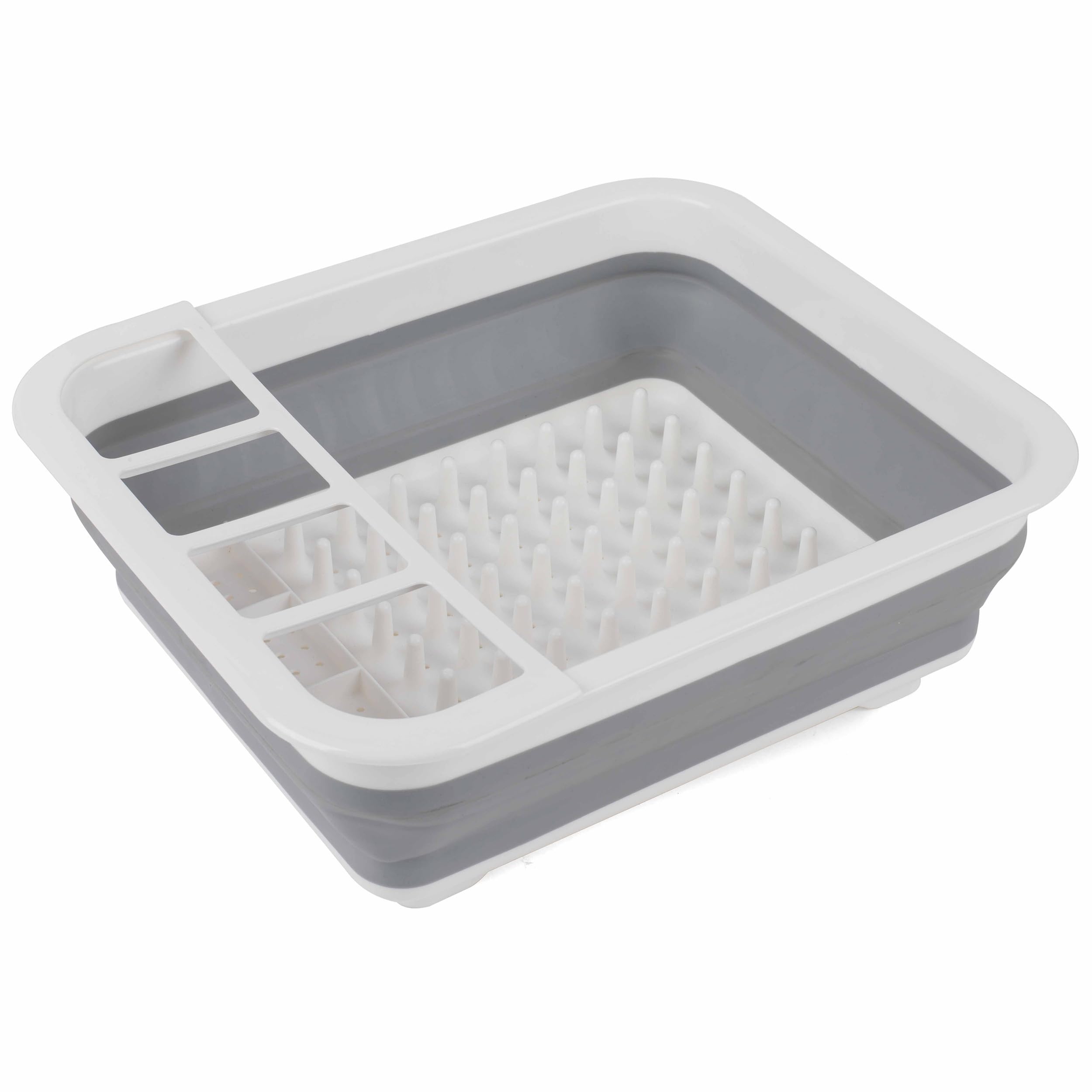 Beldray LA031051 Collapsible Dish Drainer - Foldable Plastic Sink Drying Rack with Cutlery Divider | Grey | 36.8 x 31.5 x 13 cm 3