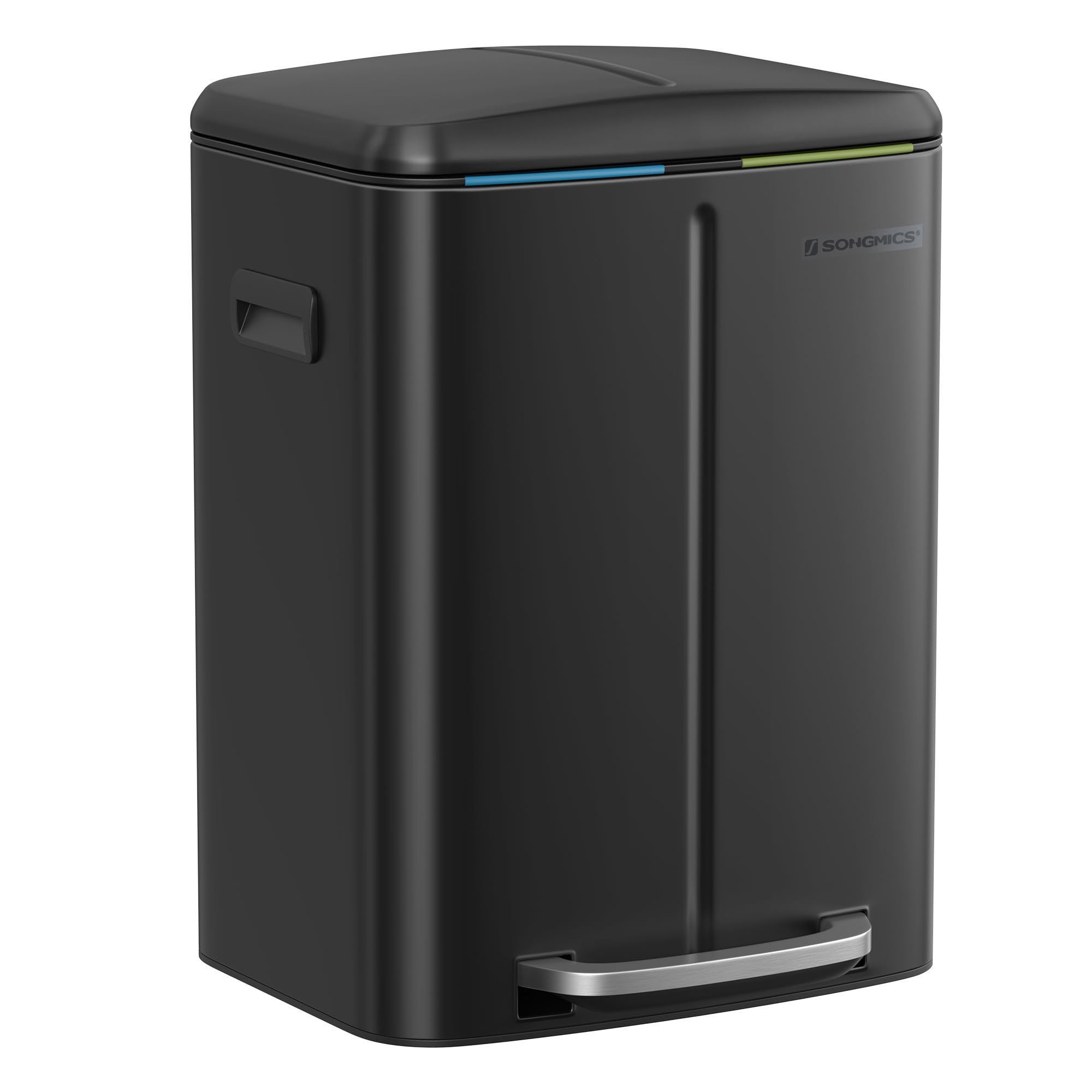 SONGMICS Kitchen Bin with Two 20L Inner Buckets | Rust-Resistant Steel | Soft-Close Lid 1
