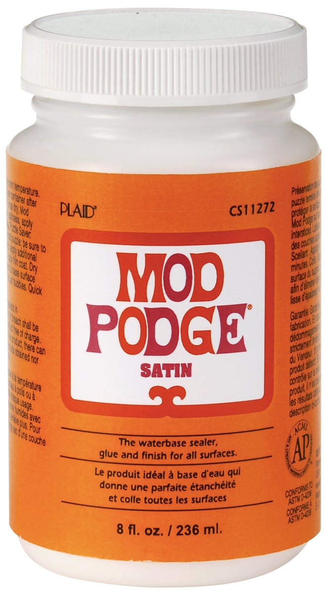 Mod Podge CS11272 - 8 oz Satin Waterbase Sealer, Glue, and Finish | Dries Clear