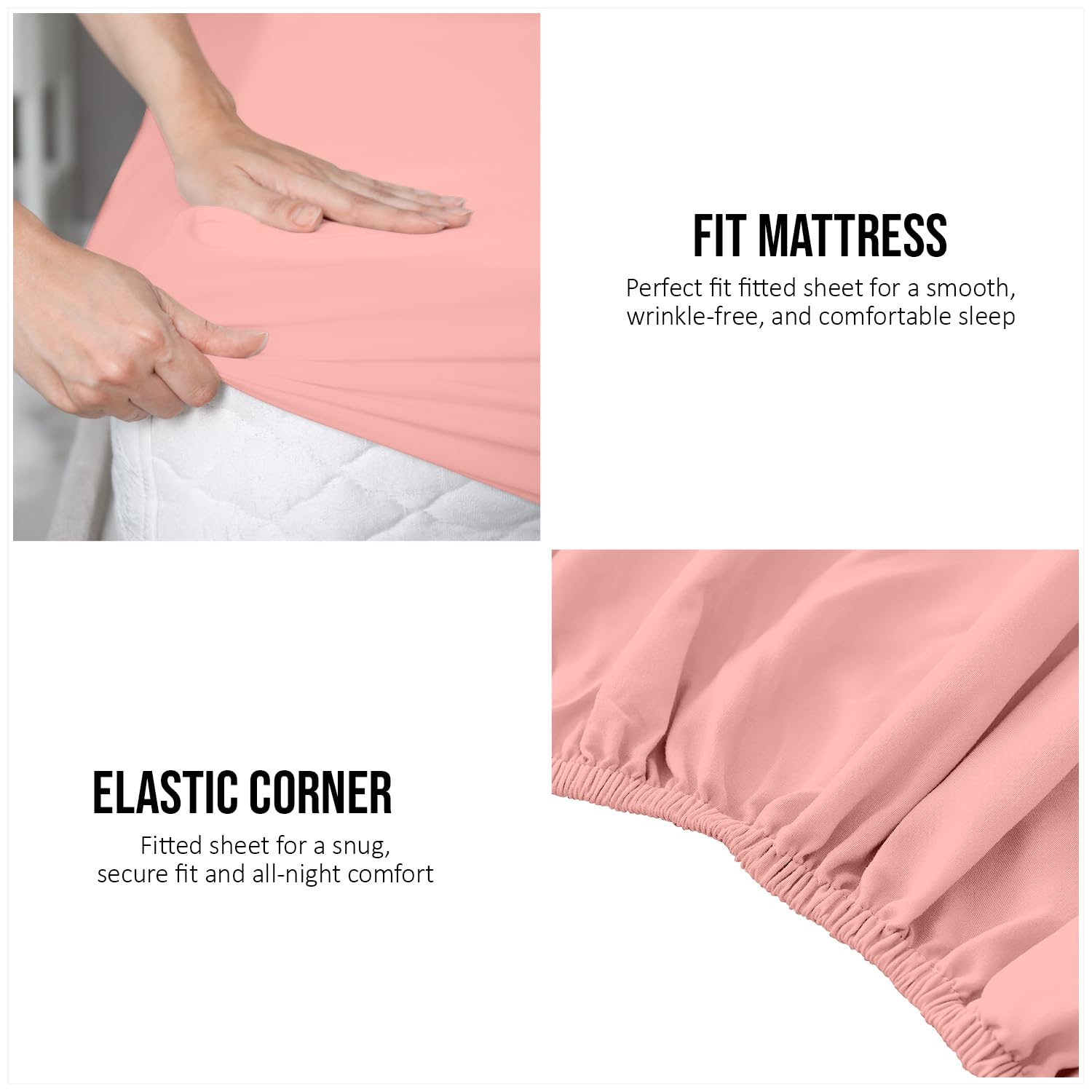 Super Dreamer Microfiber Fitted Sheet - Double Size, Pink, 100% Polyester 5