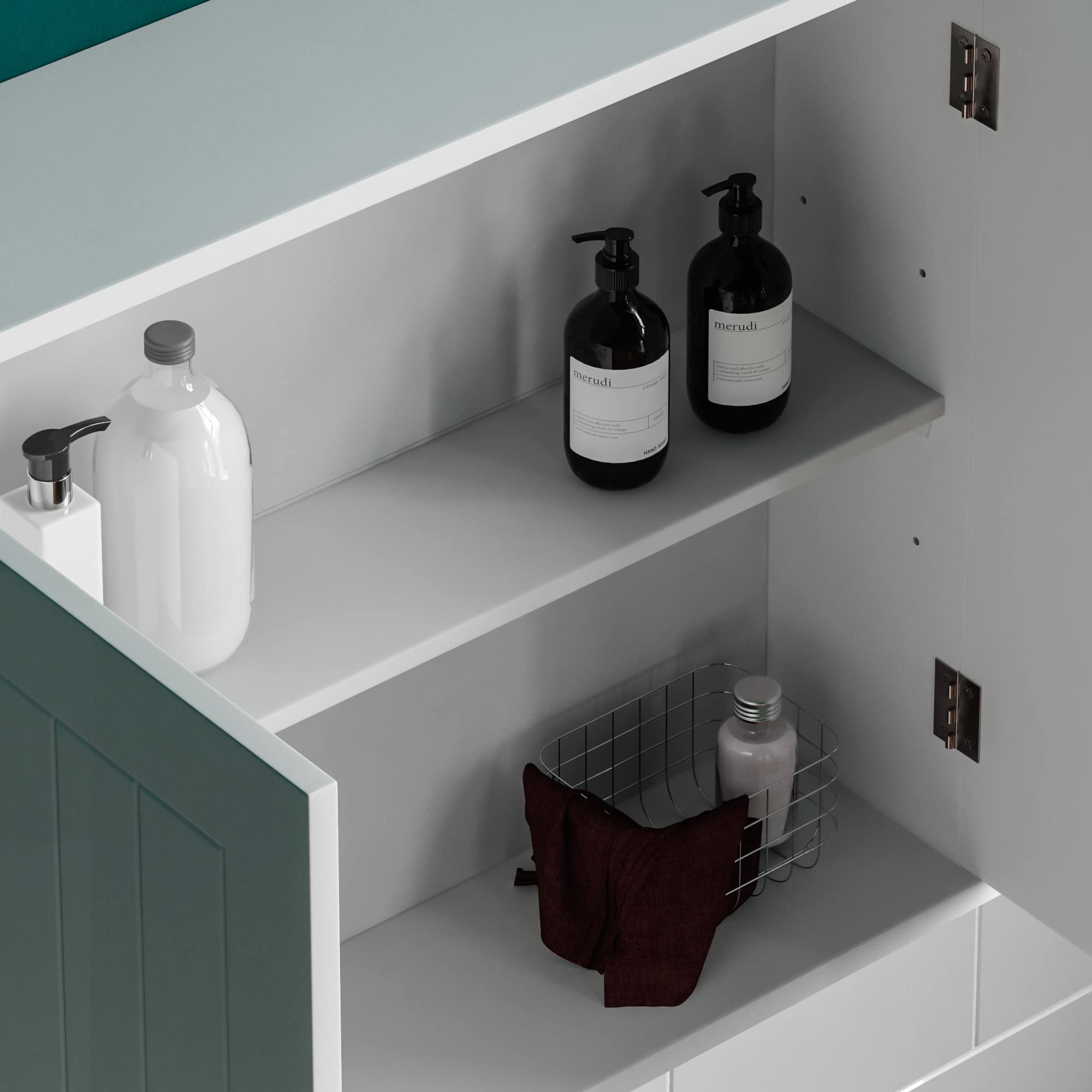 Bath Vida Priano Double Door Wall Mounted Bathroom Cabinet | White | 600x300x500mm 5