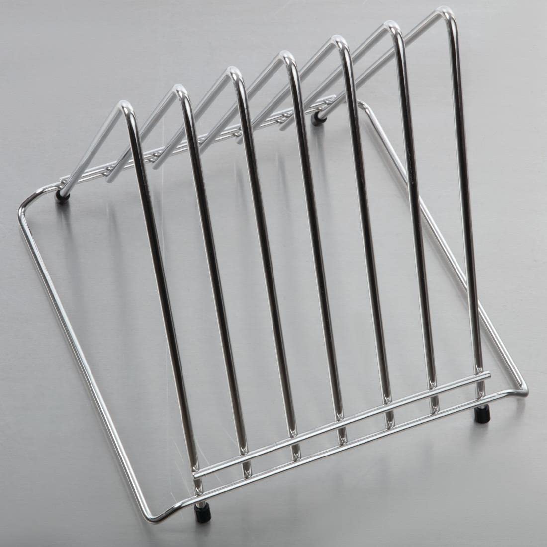 Hygiplas Stainless Steel Chopping Board Rack - 6 Slots | 27L x 30W cm | Portable 4