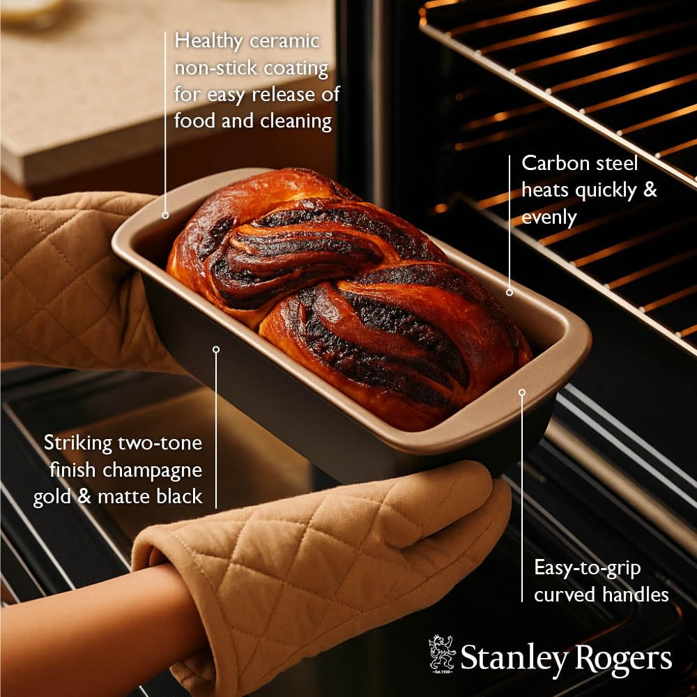 Stanley Rogers Ceramabake Healthy Non-Stick Ceramic Medium Loaf Pan | 23.5x13x6cm | Carbon Steel 5
