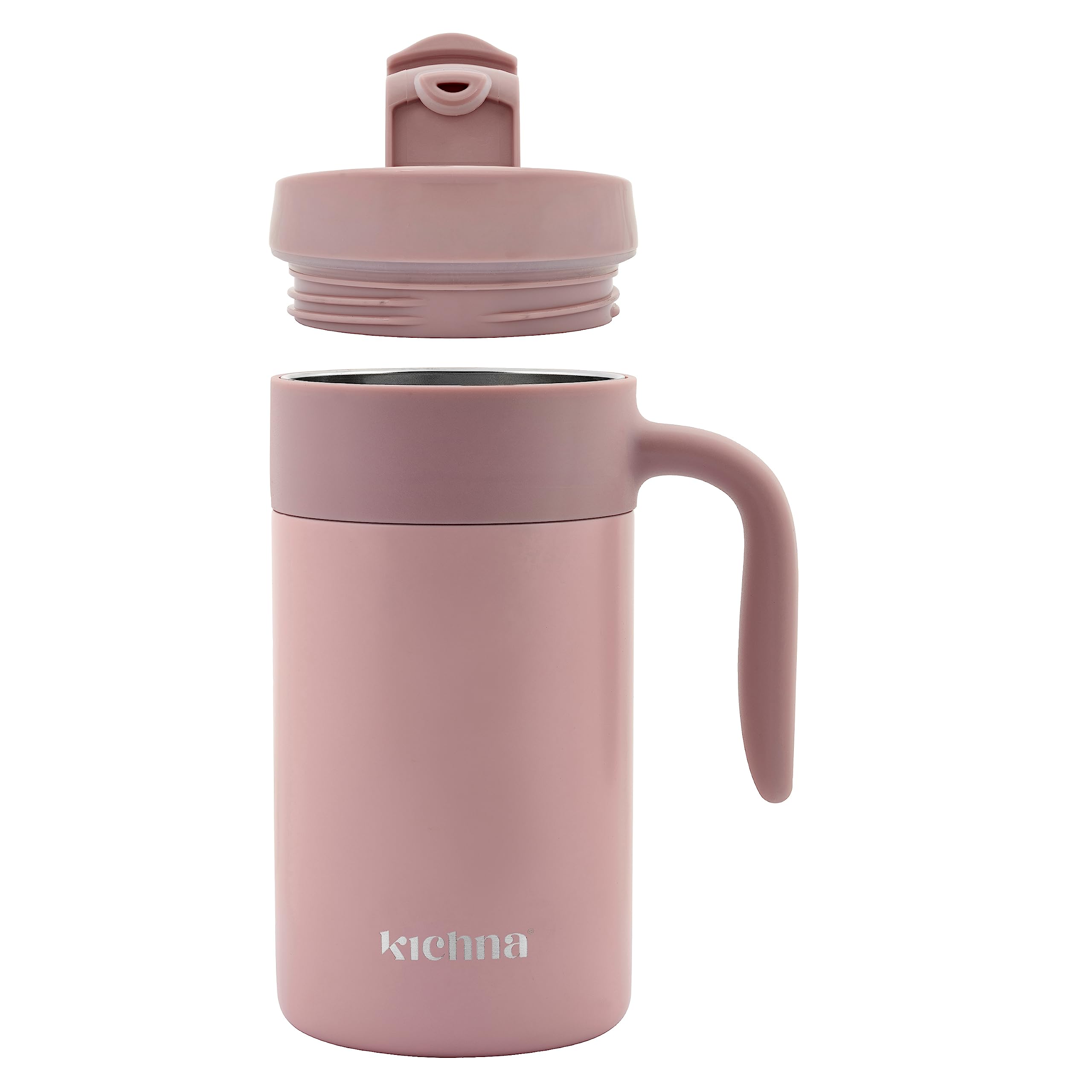 Kichna Voyager 550ML Stainless Steel Vacuum Travel Mug | Keeps Cold 14Hrs/Hot 3Hrs | Pink 6