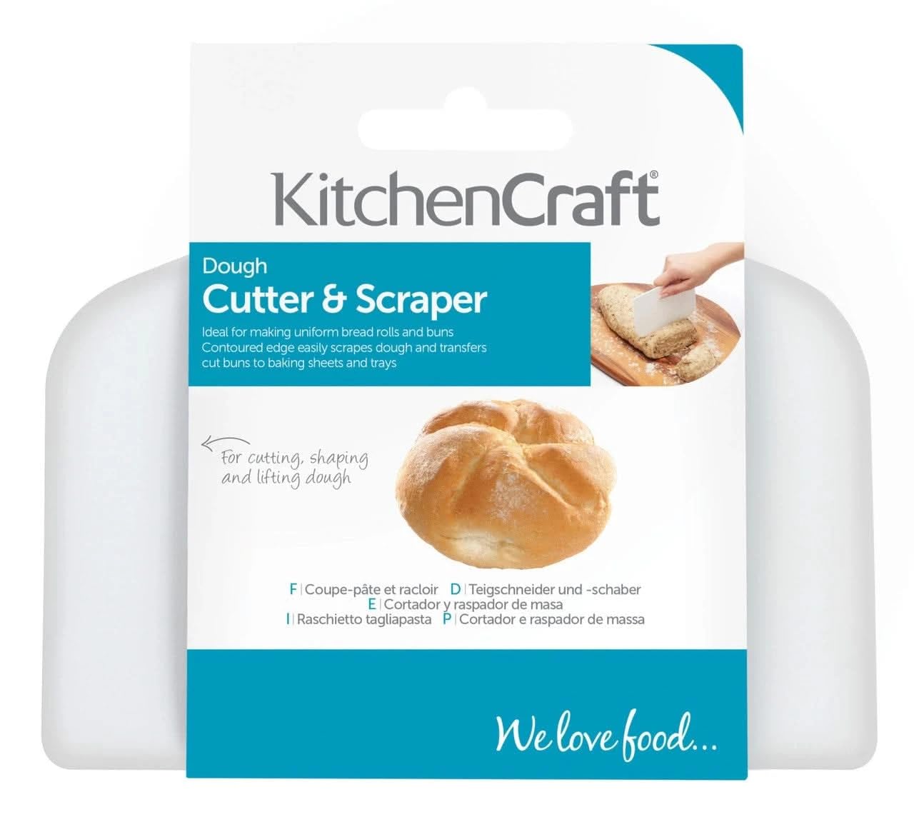 KitchenCraft Plastic Dough Cutter and Scraper - Cut, Scrape, Shape Dough | 13.5 x 9 cm White 4