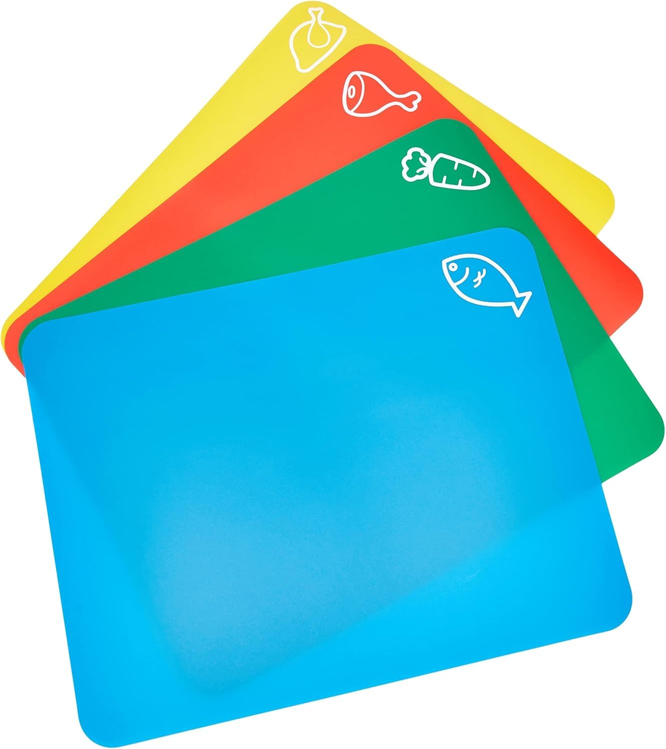 Chef Aid Flexible Colour Coded Chopping Mats Set of 4 | Antibacterial Plastic | 35cm x 30cm 1