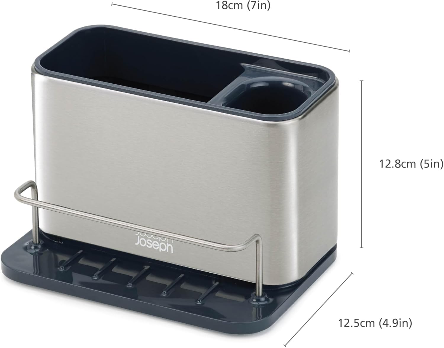 Joseph Joseph Surface Stainless-Steel Caddy Sink Area Organiser | Fingerprint-Proof | Grey 2