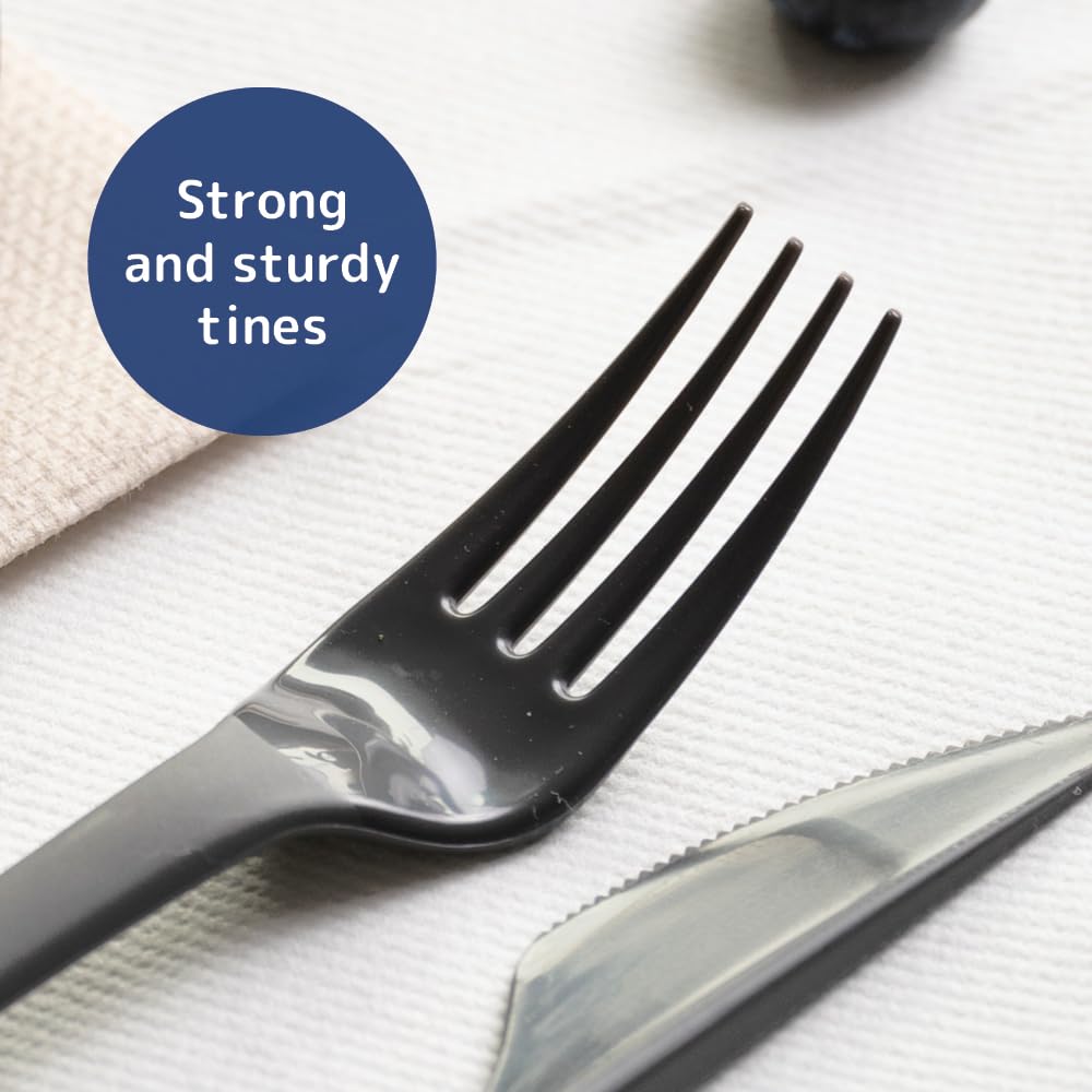 ABENA Gastro Reusable Plastic Forks - 18cm, Charcoal Grey | Pack of 50 4