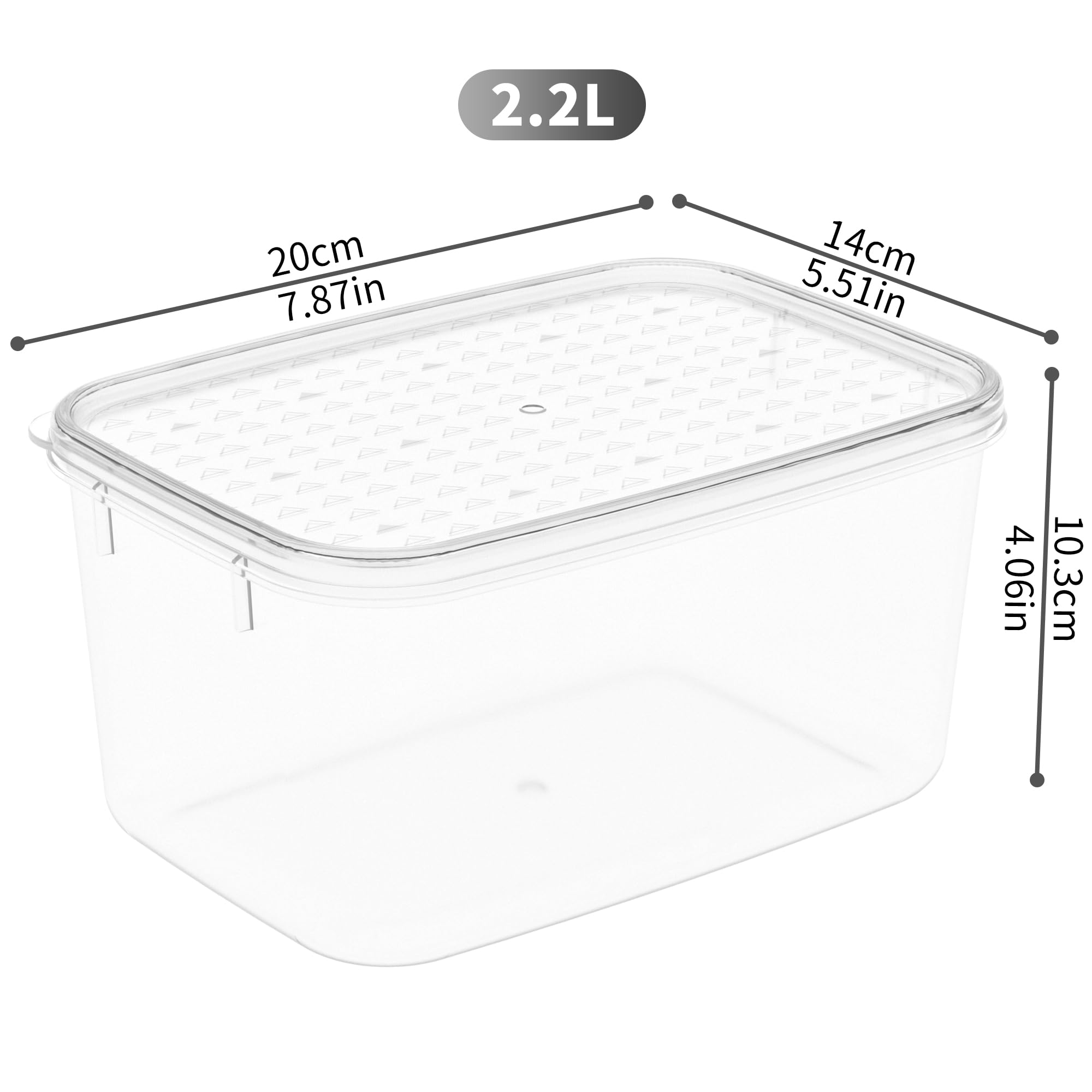 Cetomo Food Storage Container Set - 2.2L Capacity (4 Pack) | Microwave, Freezer, Dishwasher Safe 2