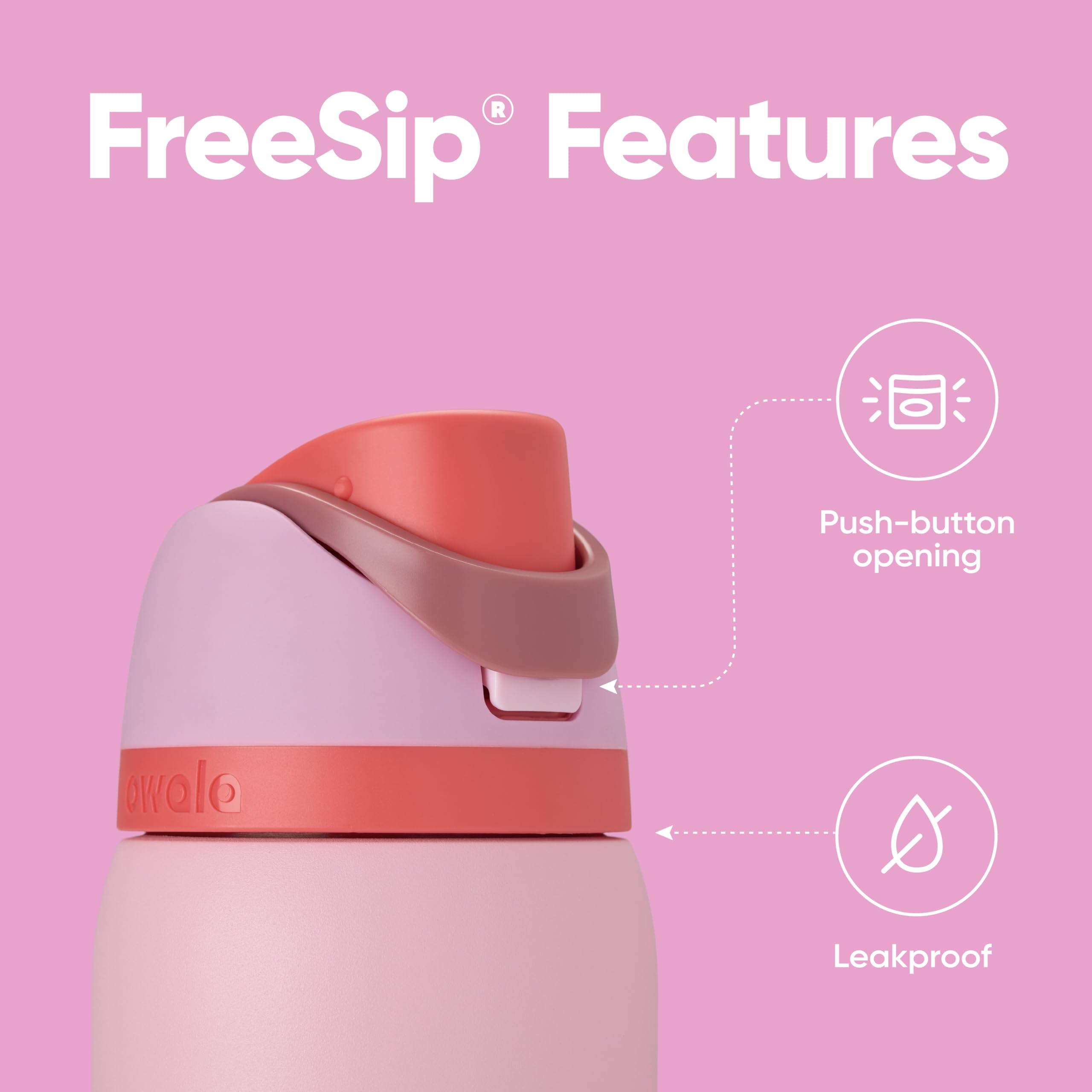Owala FreeSip Insulated Stainless Steel Water Bottle with Straw, 945ml, Angel Food Cake 4