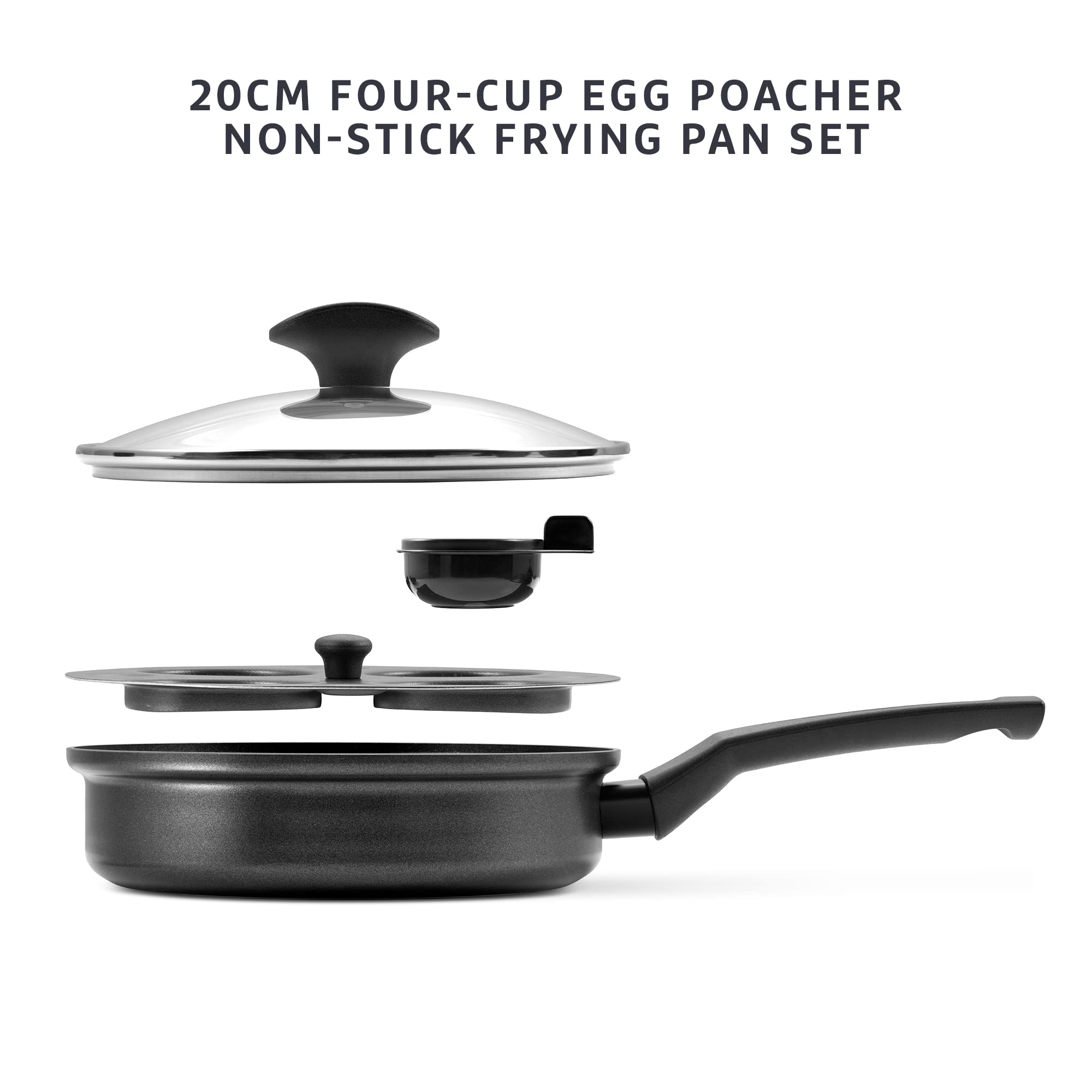 Prestige Egg Poacher Pan - 20cm Induction Frying Pan with 4 Non Stick Inserts | Dishwasher Safe 2