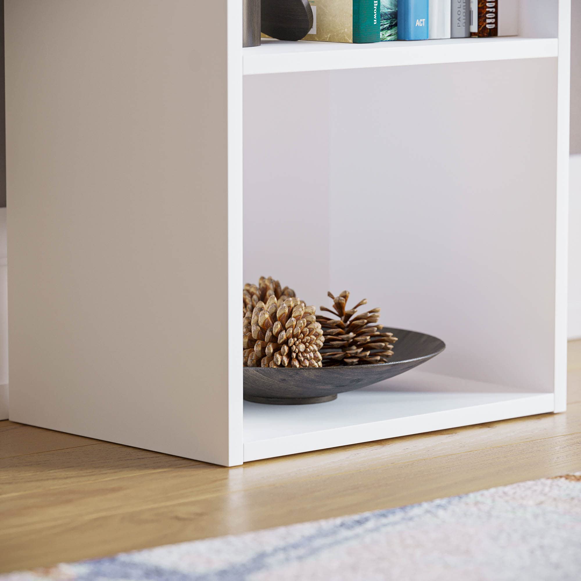 Vida Designs Oxford 4 Tier Cube Bookcase - White Wooden Shelving | H 106 x W 32 x D 24 Cm | Max Load 50kg 5